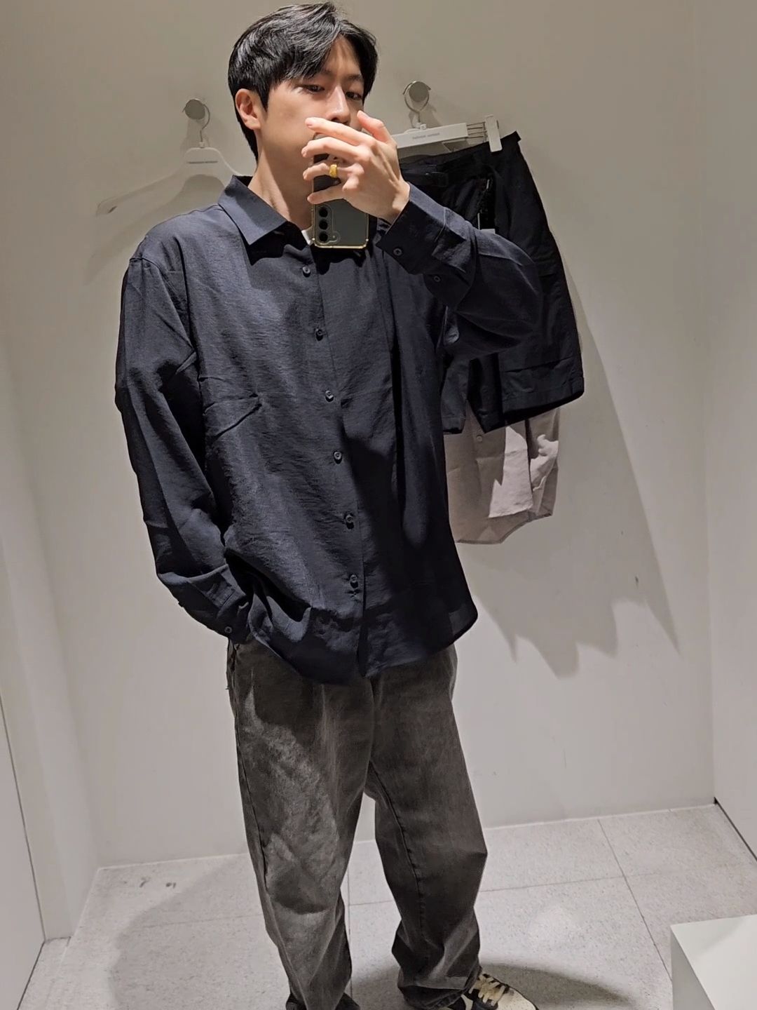 MUSINSA | MUSINSA STANDARD Relaxed Linen Like Shirt [Sky Blue]