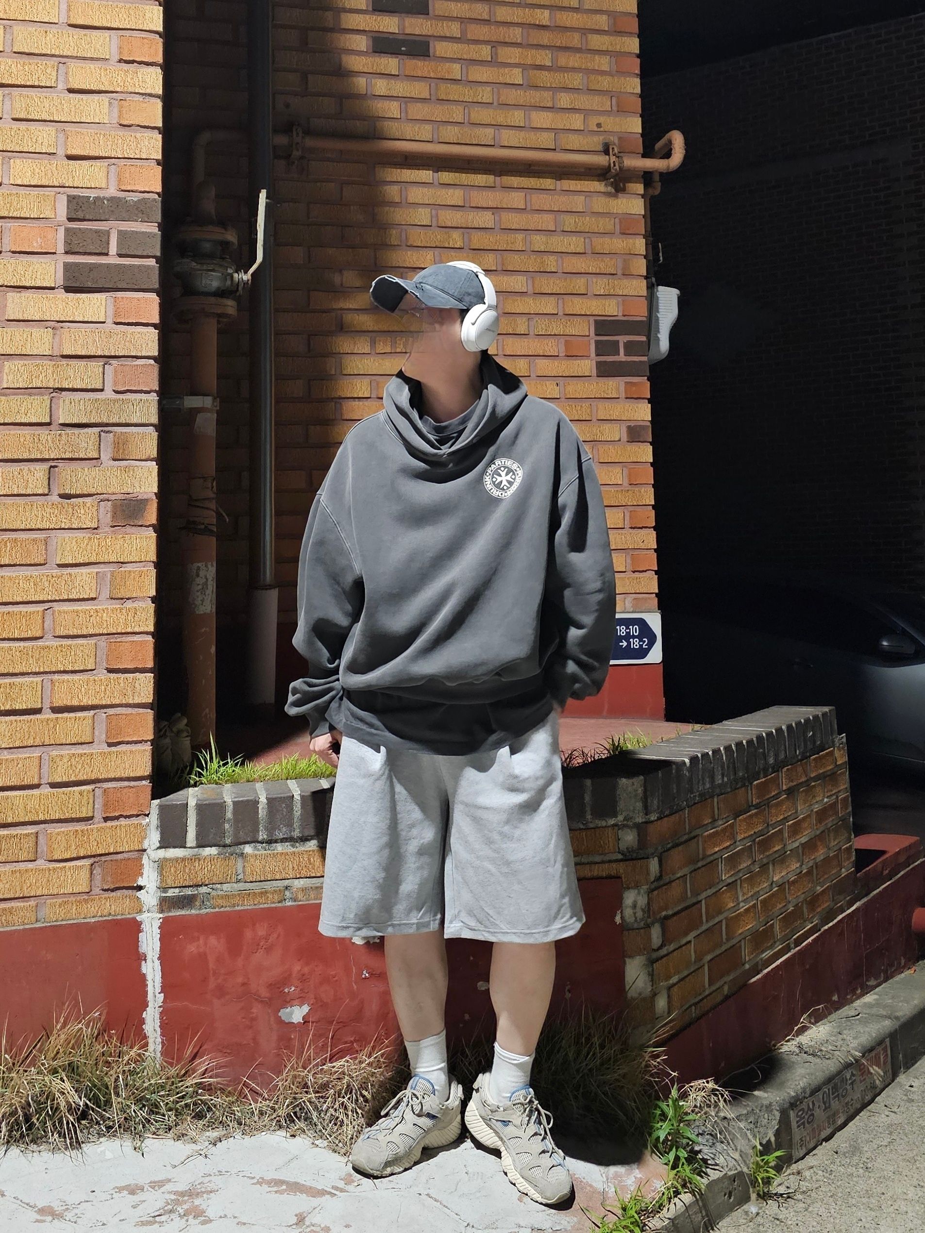 [Punch Drunk Parties] Oversized Logo Hoodie Gray★韓国大人気 Punch Drunk Parties] Oversized Logo Hoodie Gray☆韓国大人気