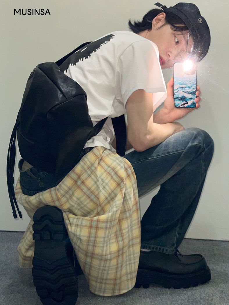 MUSINSA公式 | MAISON MINED ONE STRAP BUCKET LEATHER BAG