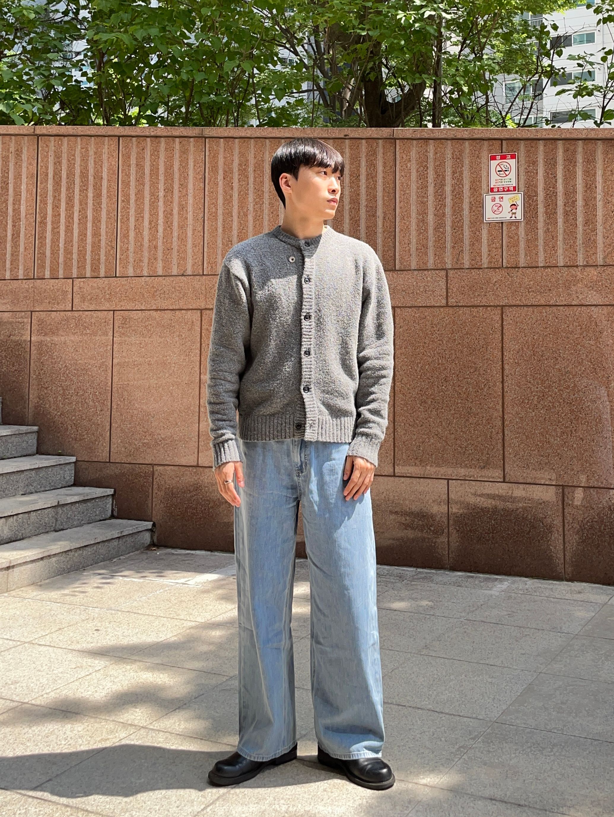 MUSINSA公式 | MUSINSA STANDARD Linen-like extra wide denim