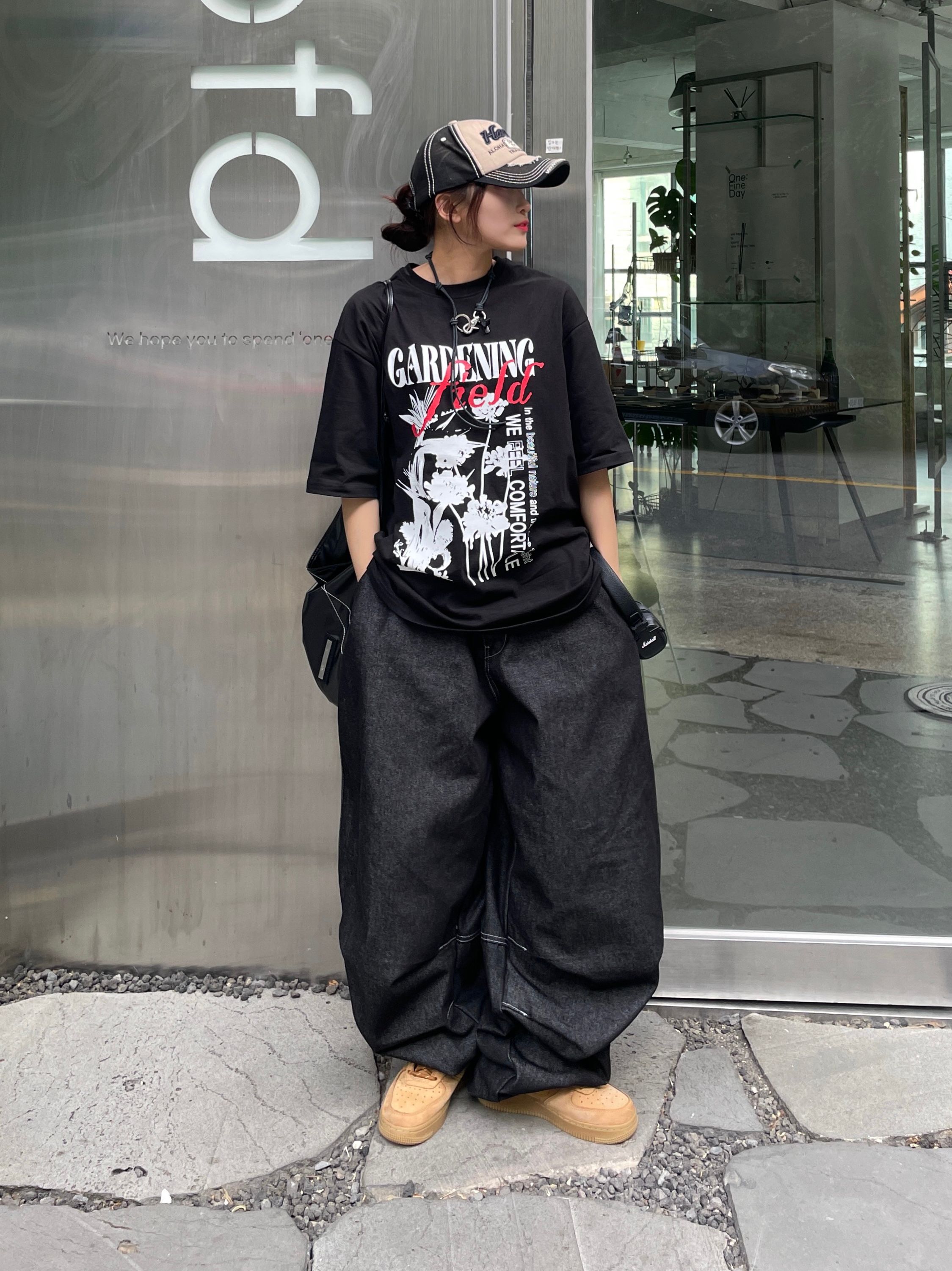 MUSINSA公式 | MATIN KIM STRING COATING BACK PACK IN BLACK
