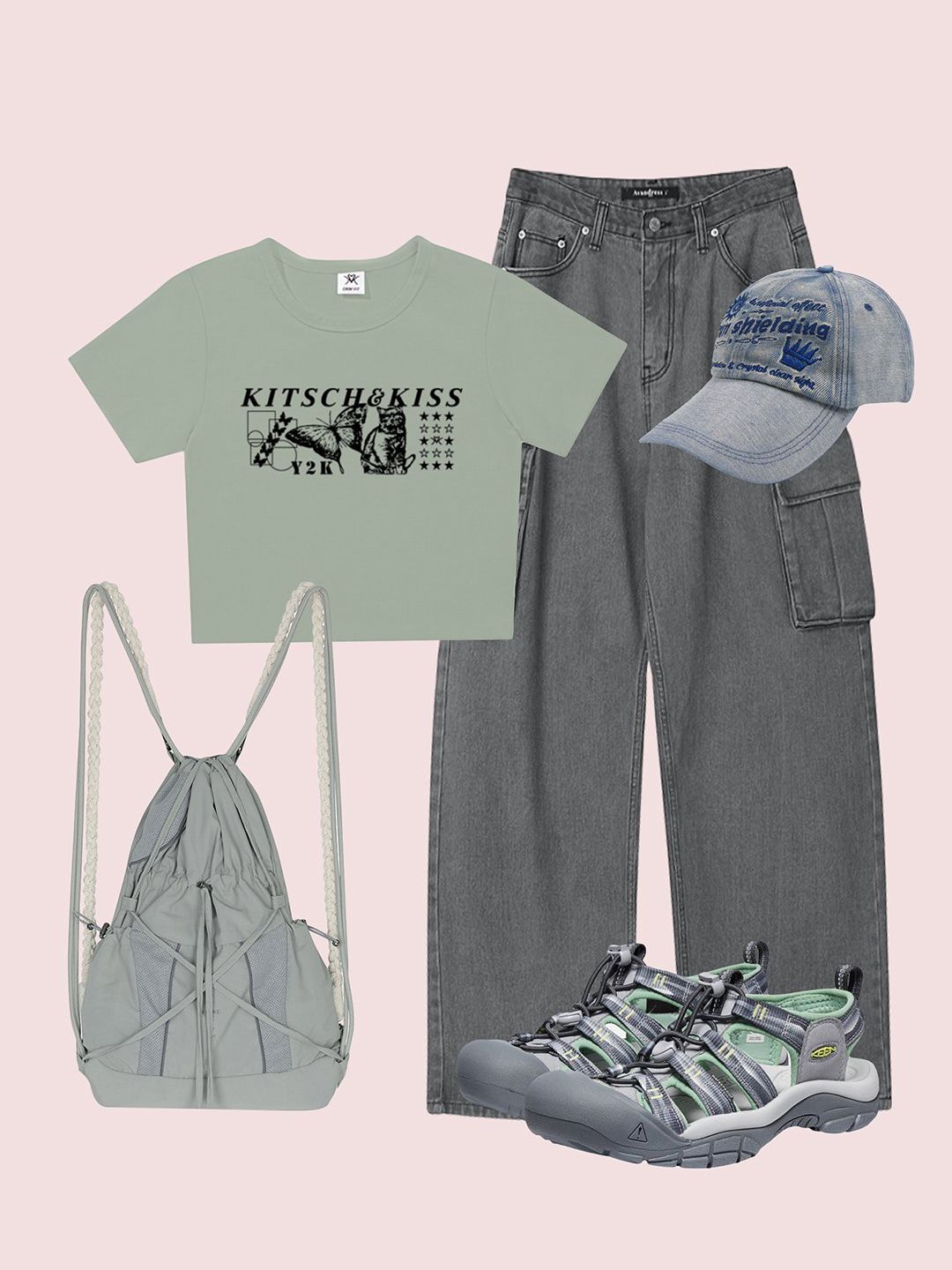 MUSINSA | XTONZ XTA030 Crown Washing Denim Ball Cap (GRAY)
