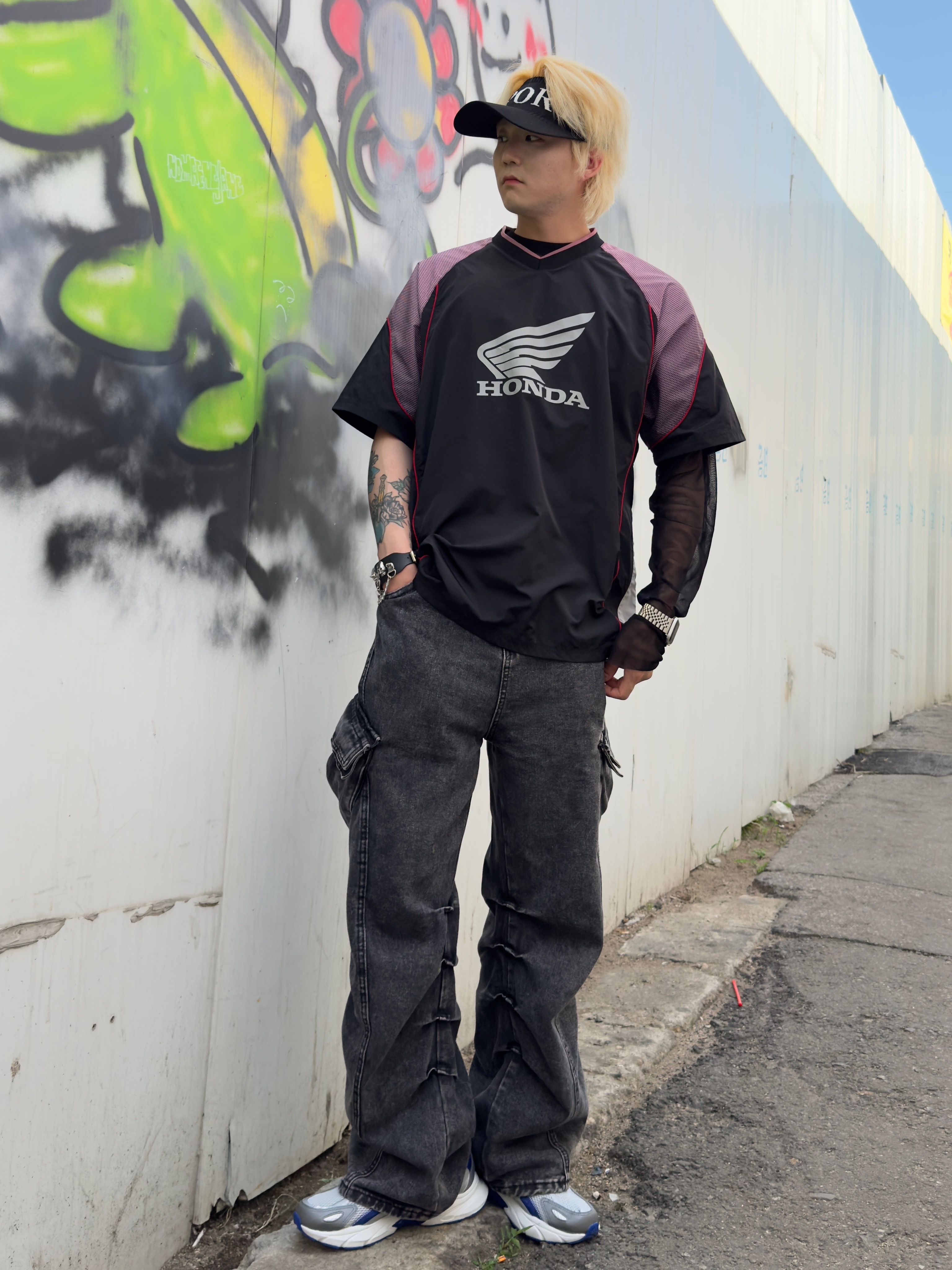 Tシャツ・カットソー HONDA MOTORCYCLE Speed Track nylon Tshirt Beige MUSINSA | Honda Motorcycle Speed Track nylon T-shirt Beige