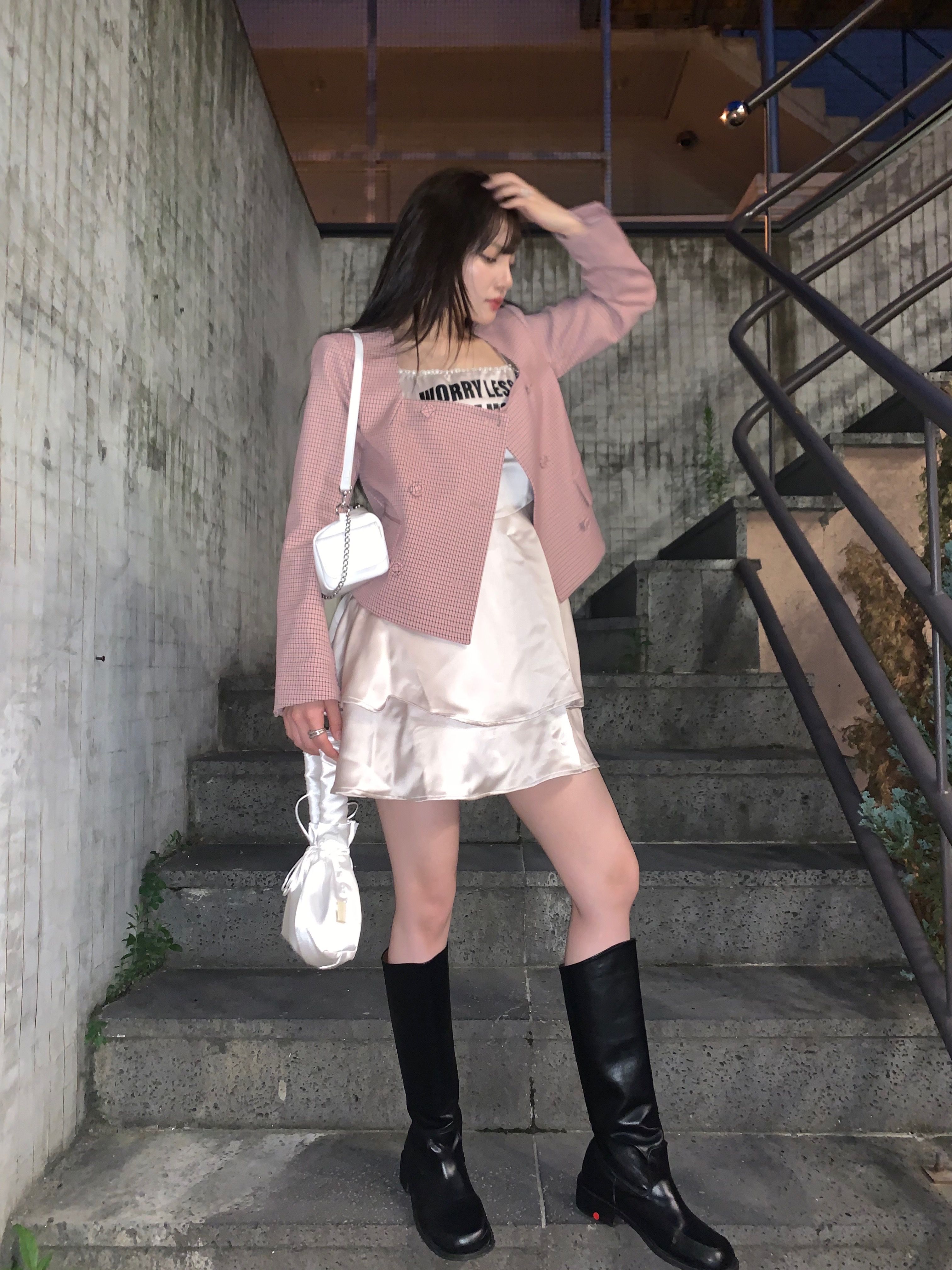 ●YOUHEE●LETTERING SATIN FLARE MINI DRESS★日本未入荷 유희(YOUHEE) LETTERING SATIN FLARE MINI DRESS IVORY - 사이즈
