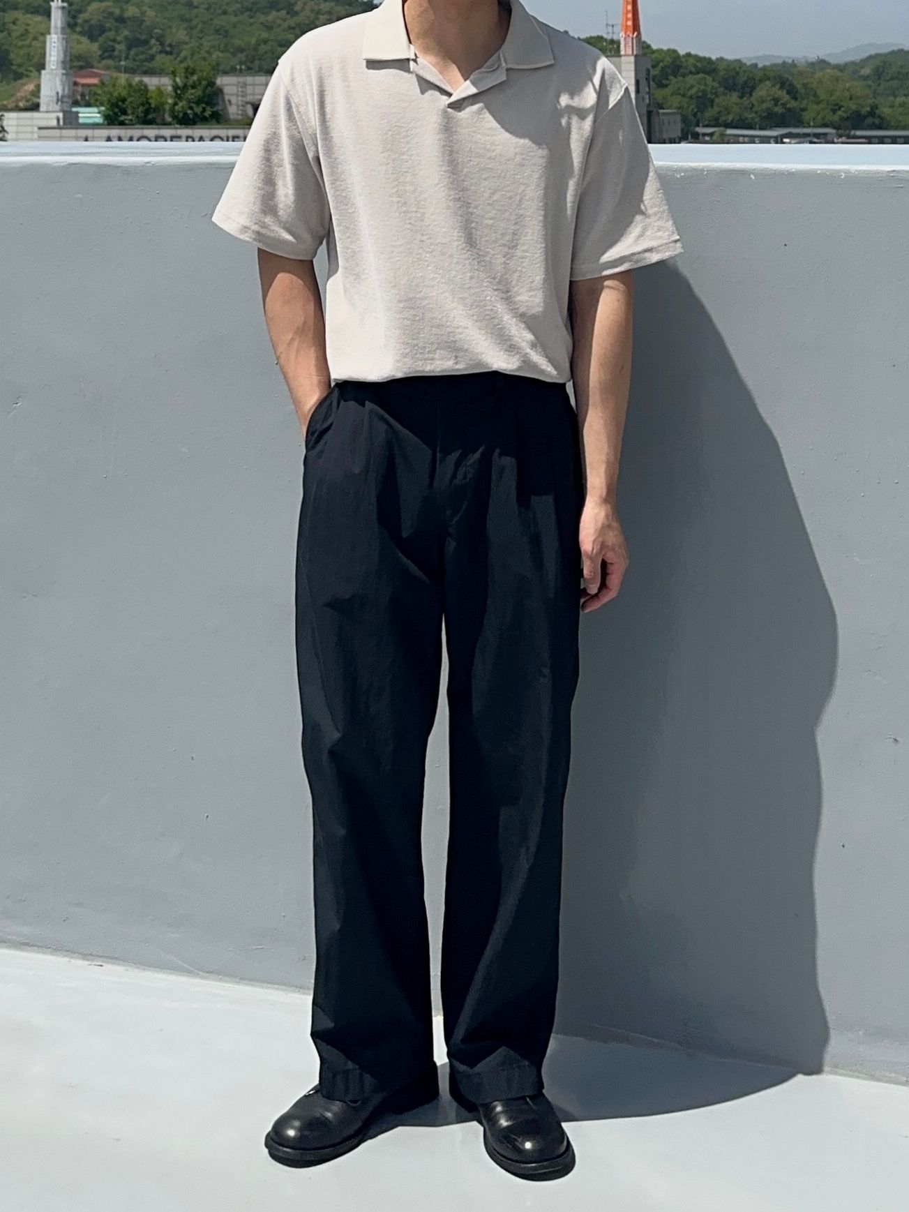 MUSINSA | ANOTHER OFFICE Santiago Officer Pants (Almost Black)