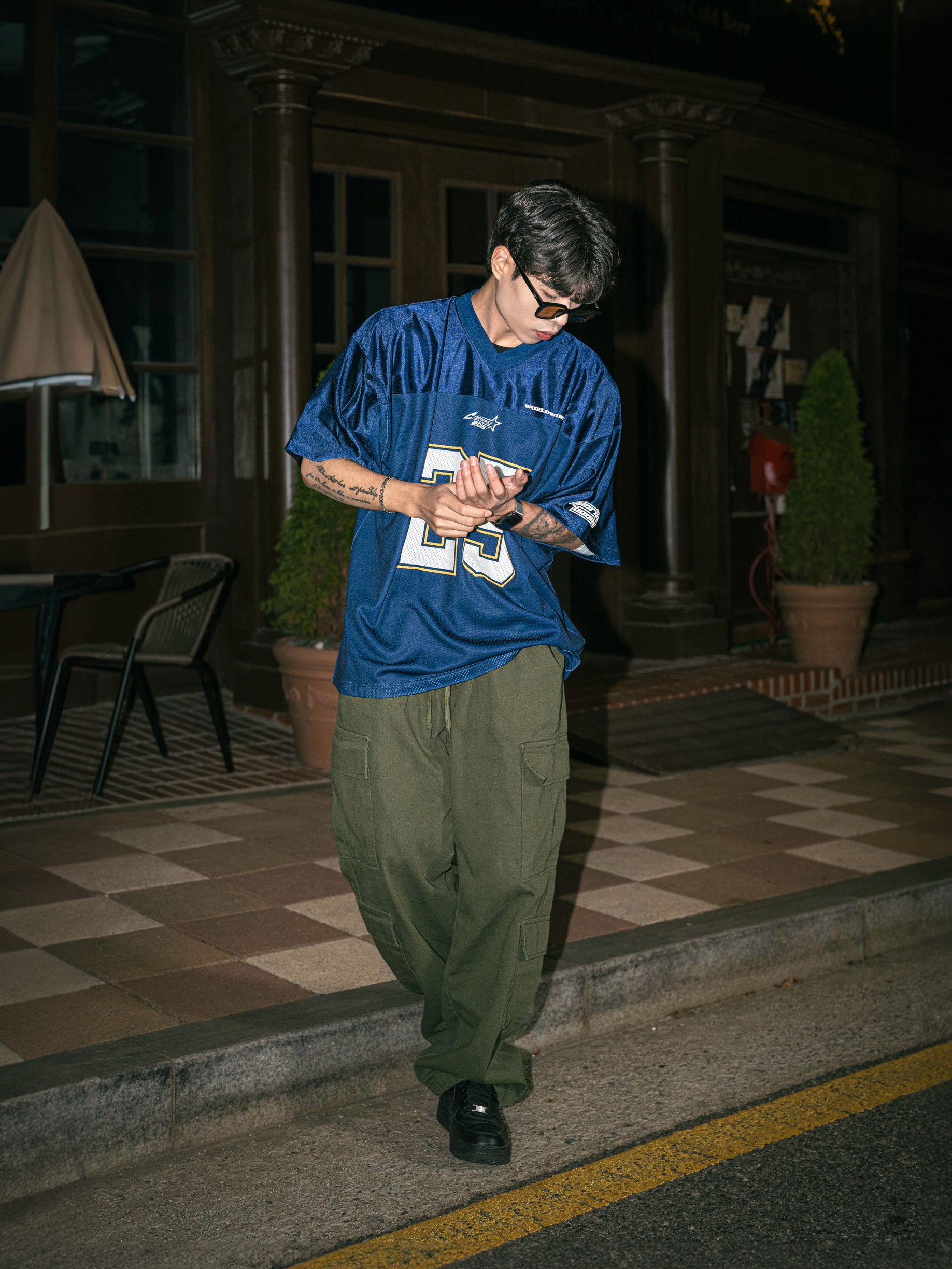 ★ codegraphy★ Rugby Mesh Jersey Short Sleeve T-ShirtNavy codegraphy（コードグラフィー）の「Rugby Mesh Jersey SHORT