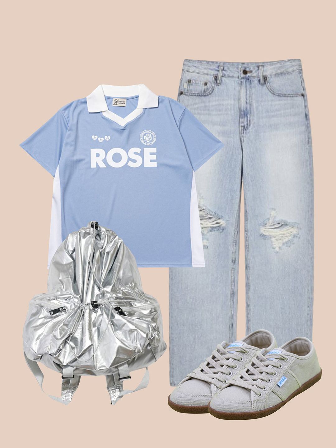 ★HAVISM★ ROSE SOCCER UNIFORM S/S TEE(WHITE) 해비즘(HAVISM) ROSE SOCCER UNIFORM S/S TEE(WHITE) - 사이즈