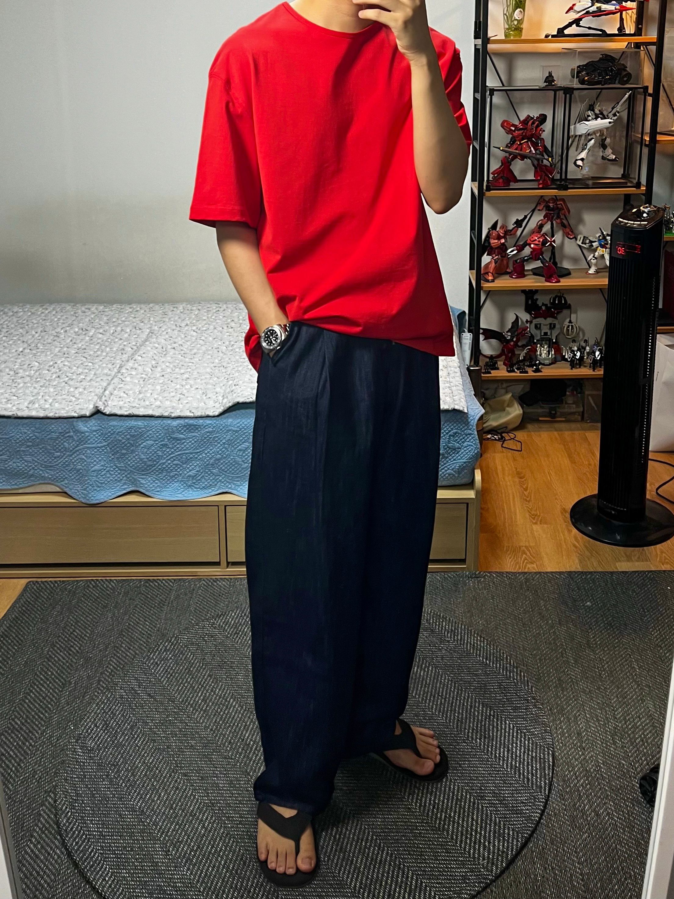 MUSINSA | MUSINSA STANDARD Linen-like semi-balloon denim