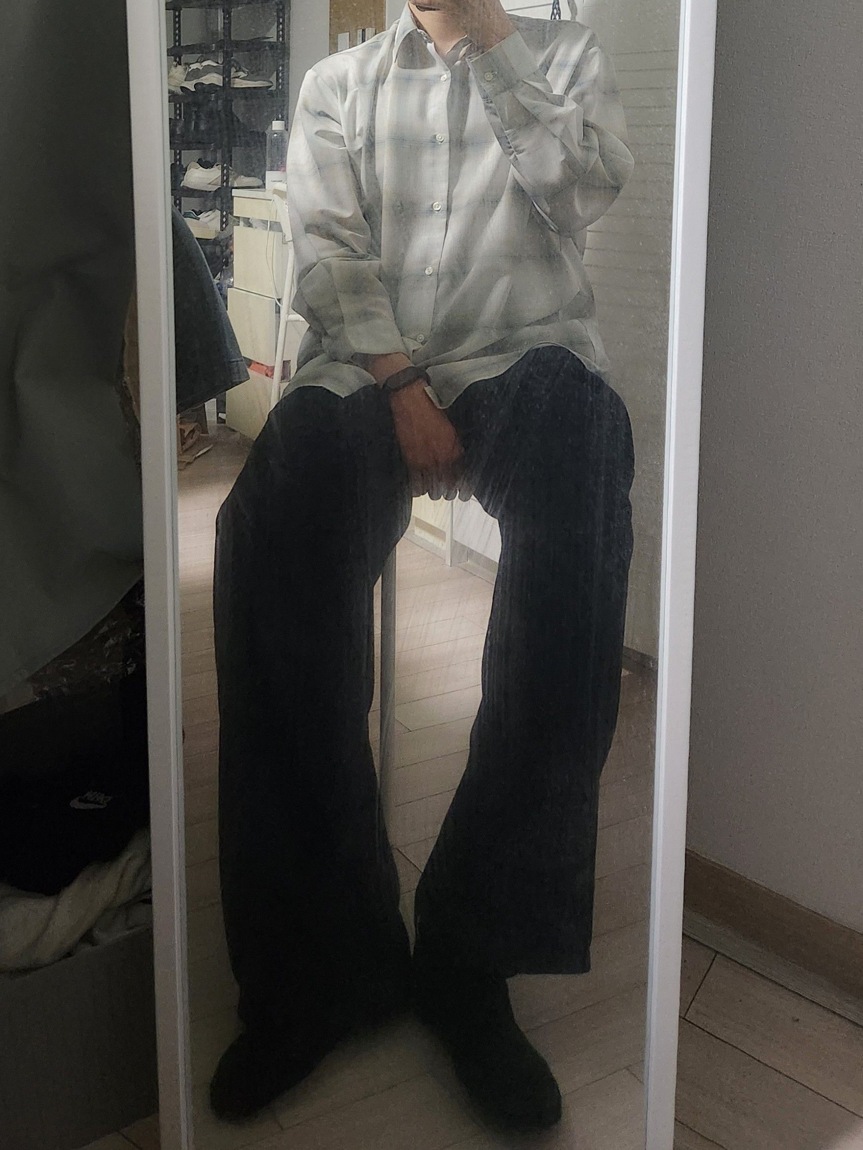★MUSINSA STANDARD★ Linen-like balloon denim pants gray MME MUSINSA | MUSINSA STANDARD Linen-like semi-balloon denim