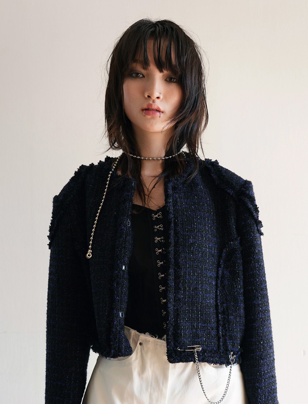 Dared Curly Trimming Tweed Jacket【Ann Professional】カラー