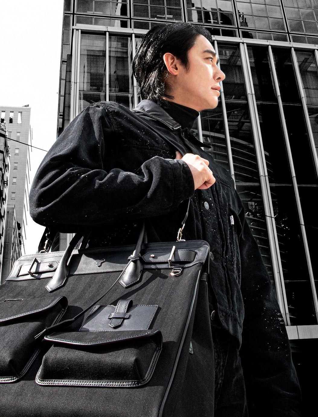 motomi.m モトミエム　フレンチブリュ　ベスト　デニム　2way 楽天市場】motomi.m リネンデニム フードベスト モトミエム