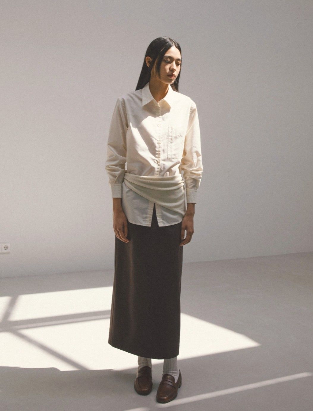 HONEYMEW 千鳥柄ハイネックアンサンブルトップス ブラック