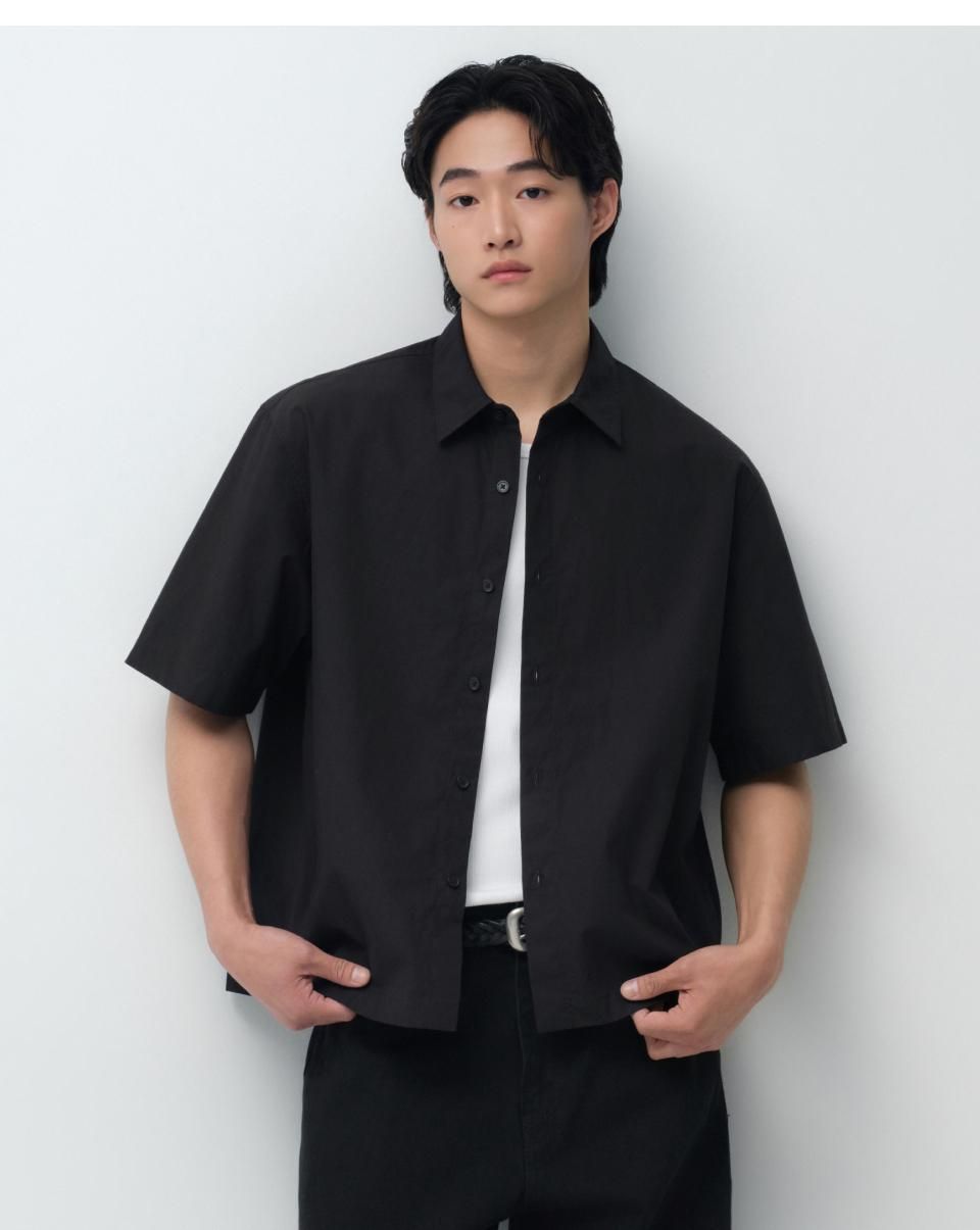 MUSINSA公式 | MUSINSA STANDARD ウォッシュドポプリン半袖クロップ