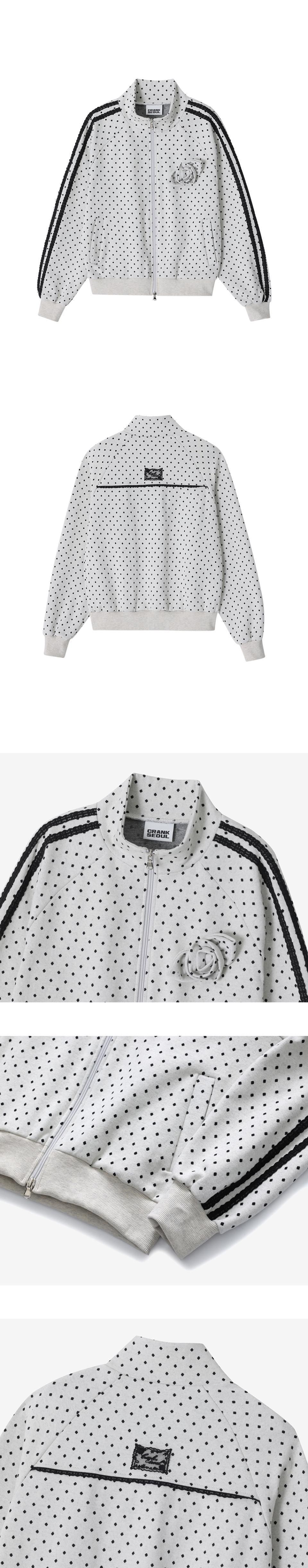 トップス CRANK Rose Dot Track Jacket_Oatmeal CRANK】ROSE DOT TRACK JACKET – PRESSING WEB SHOP