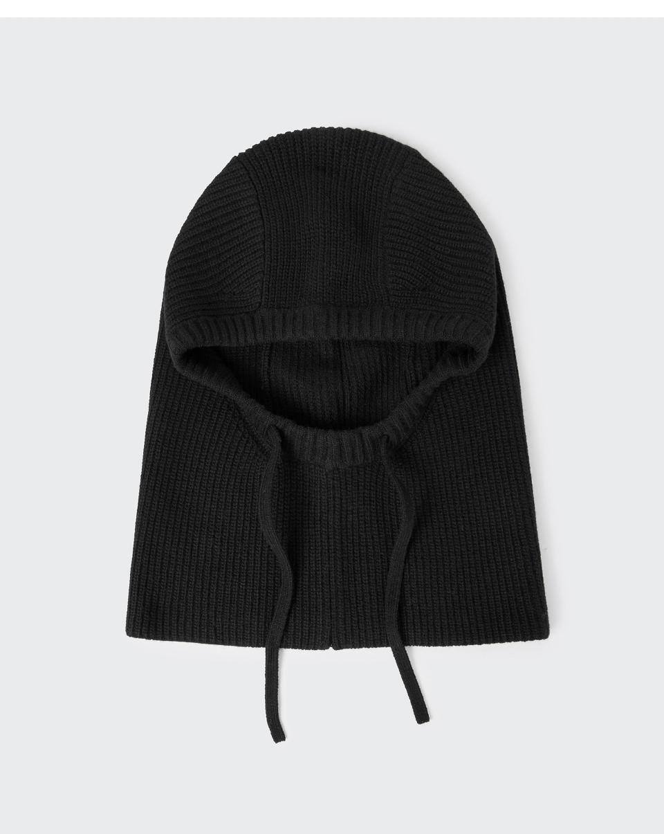 【未使用・タグ付】wool cashmere バラクラバ/ブラック CASHMERE BALACLAVA カシミヤバラクラバ ブラックメランジュ｜COS コス