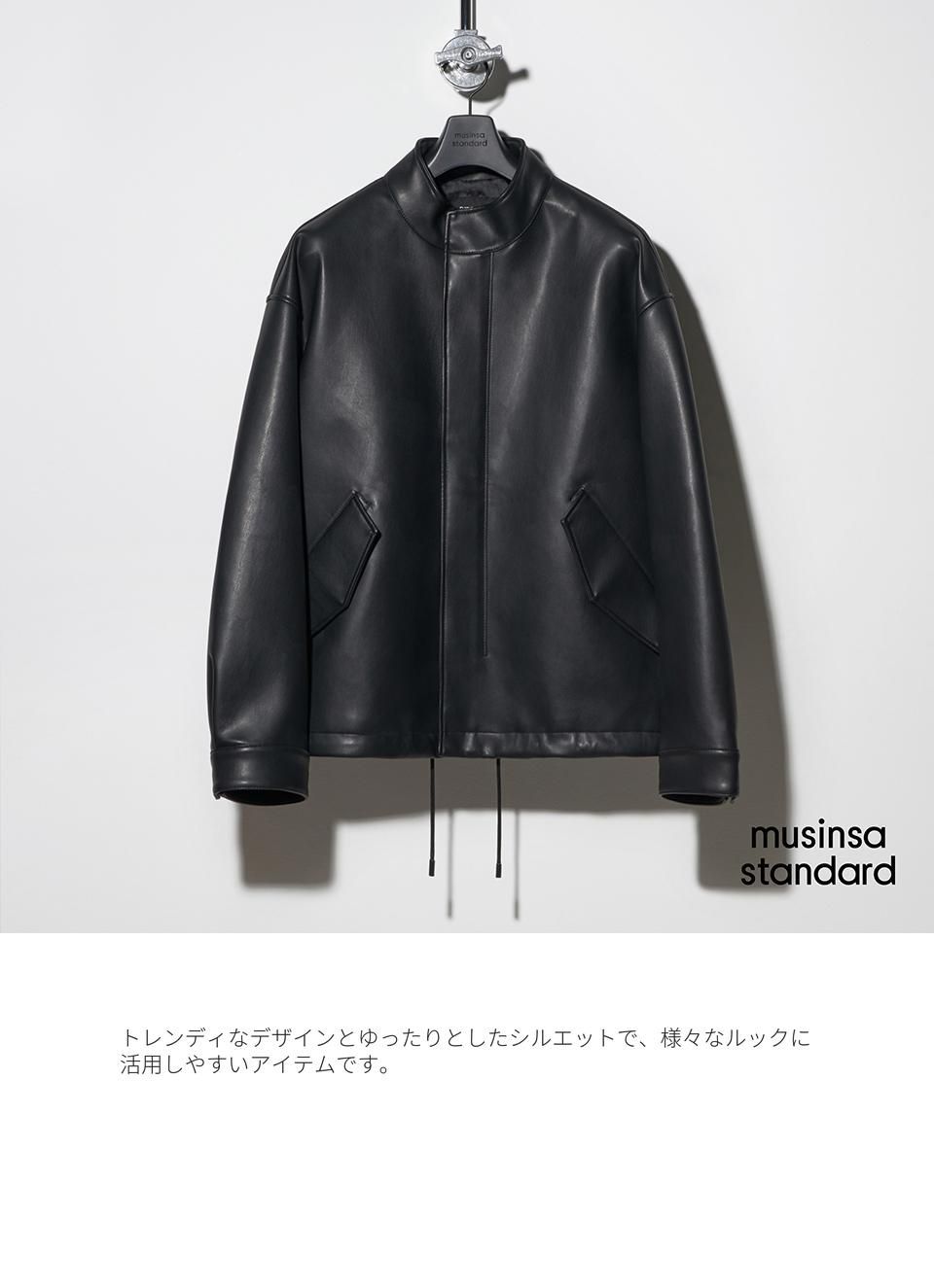 musinsa standard ビーガンレザージャケット MUSINSA | MUSINSA STANDARD Synthetic Leather Extra Oversized