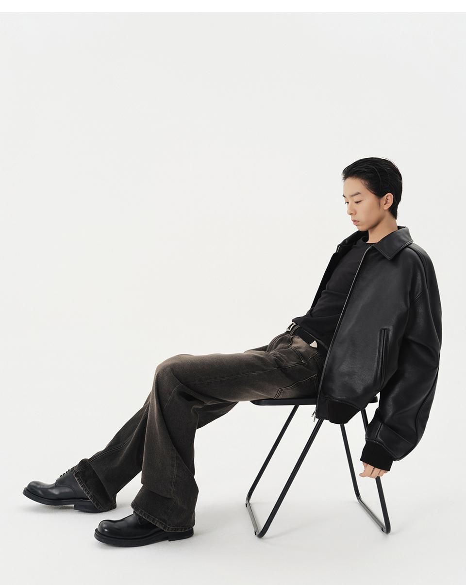 MUSINSA STANDARD レザー オーバーサイズ フーデッド ジャケット MUSINSA公式 | MUSINSA STANDARD シンセティックレザーオーバーサイズ