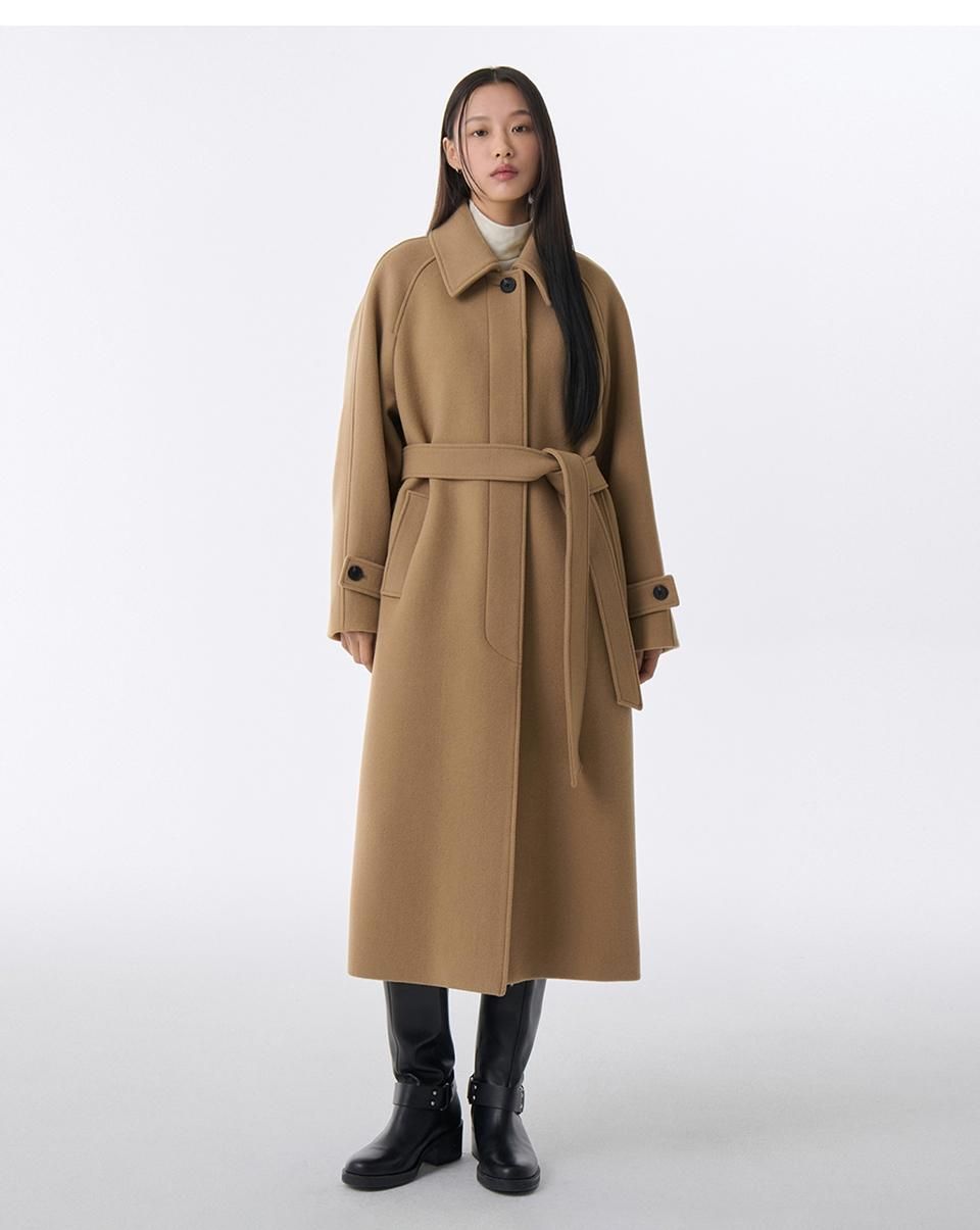 【しずく】バルマカンロングコート モカ ウール カシミヤ混 2025120313554895756178676692fc