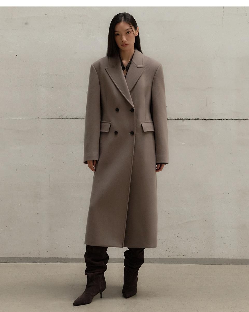 新品タグ付✨SCAPA カシミヤ　アンゴラ　ダブルブレスト　ロングコート　マキシ アンゴラウール コンバーチブルロングコート（01-15WI06-204）｜K.T