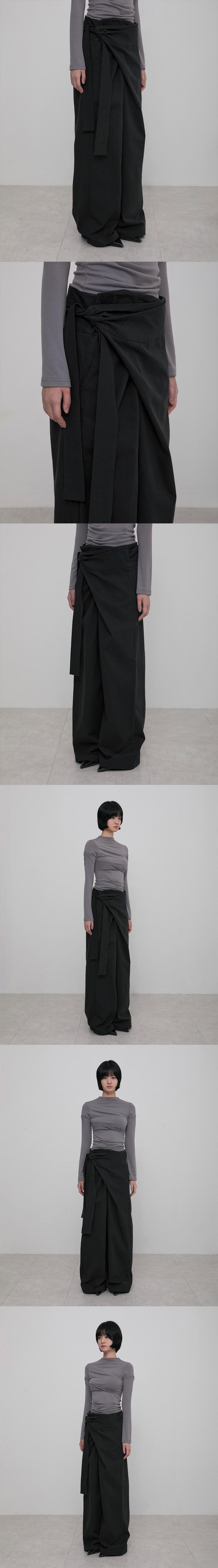 MUSINSA公式 | FLAREUP Layered Wrap Trousers (FL-255_Charcoal)