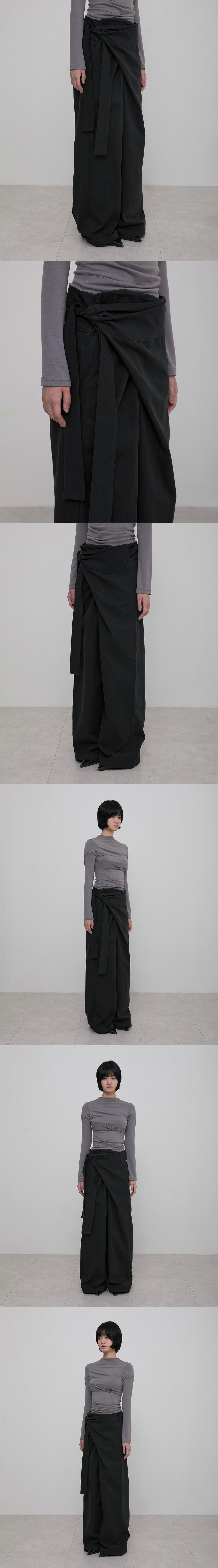 MUSINSA公式 | FLAREUP Layered Wrap Trousers (FL-255_Black)
