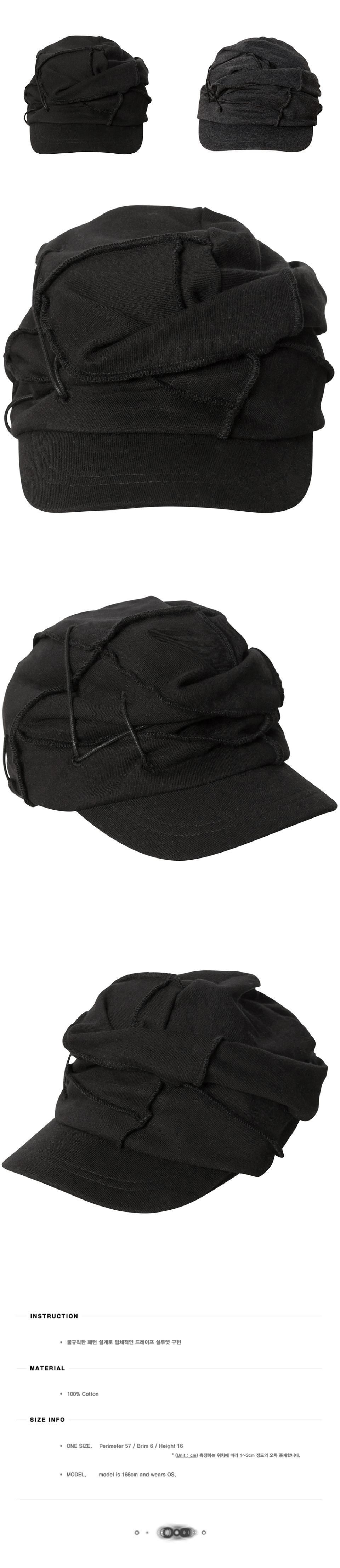 MUSINSA公式 | FLAREUP Soi Draped Cap (FL-743_Black)