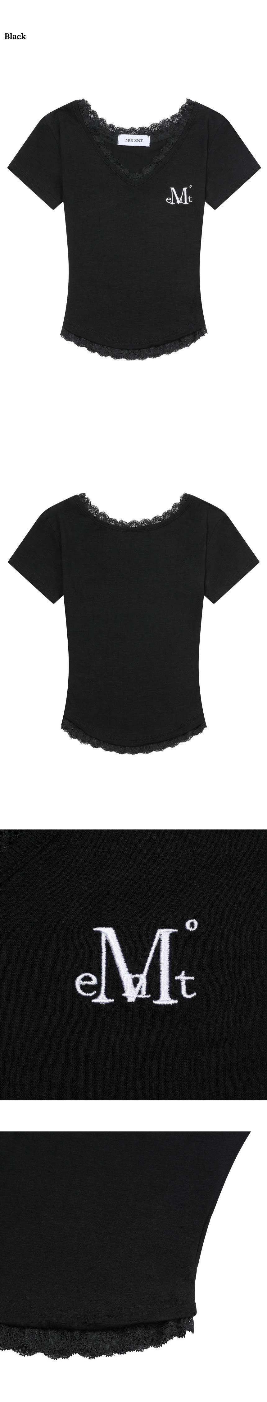 MUSINSA公式 | MUCENT サニアレースVネック半袖Tシャツ（6カラー）
