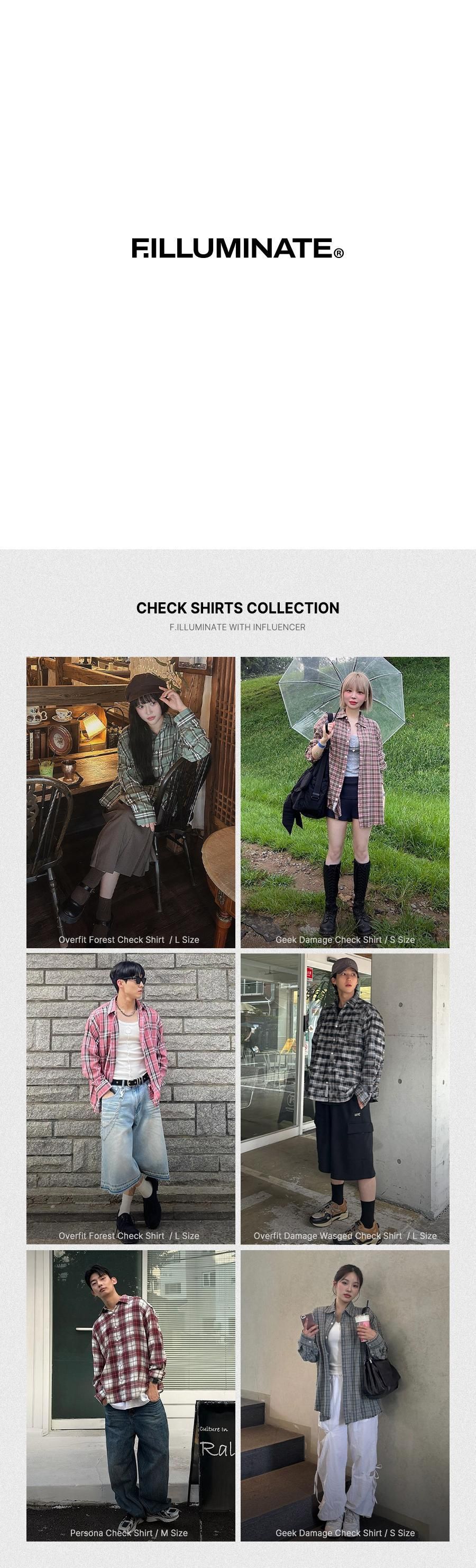 MUSINSA公式 | FILLUMINATE オーバーサイズフォレストチェックシャツ