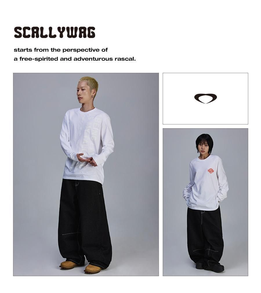 MUSINSA公式 | SCALLYWAG バックロゴ生地ダートデニム[ブラック]