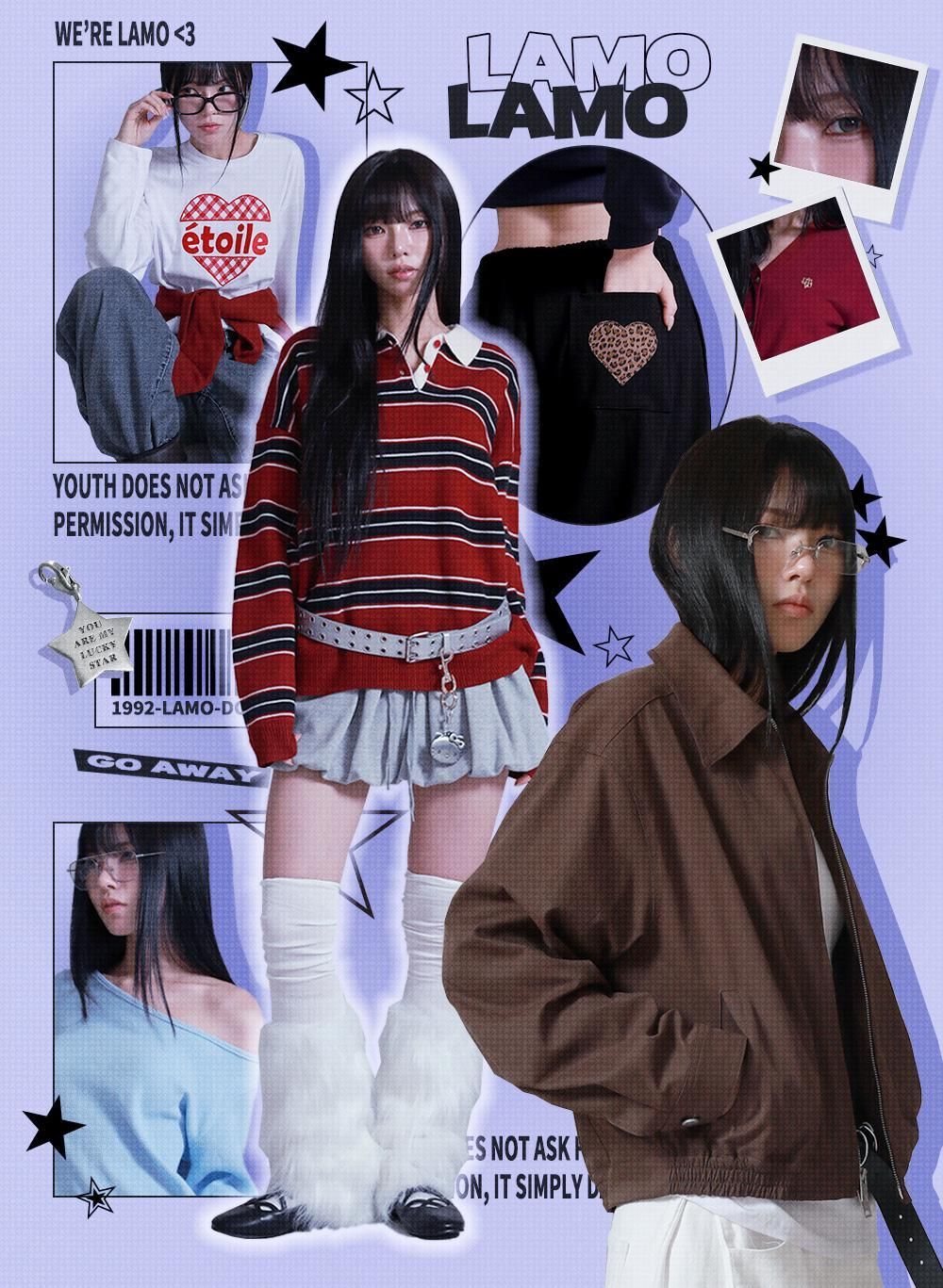 MUSINSA公式 | LIKE THE MOST [裏起毛追加] ドットラモハートハート