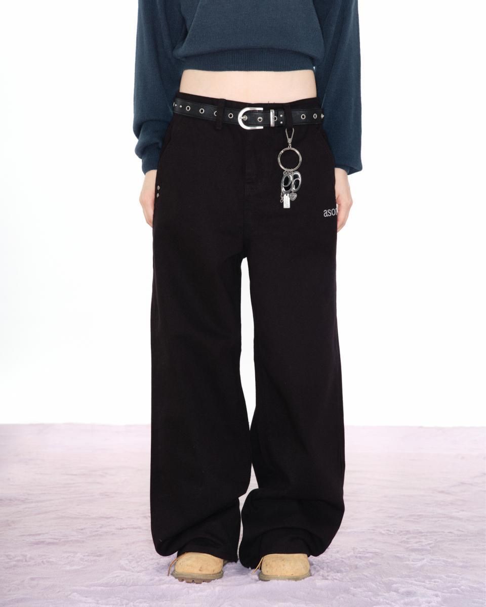 MUSINSA公式 | ASON SMOG WIDE PANTS / BLACK