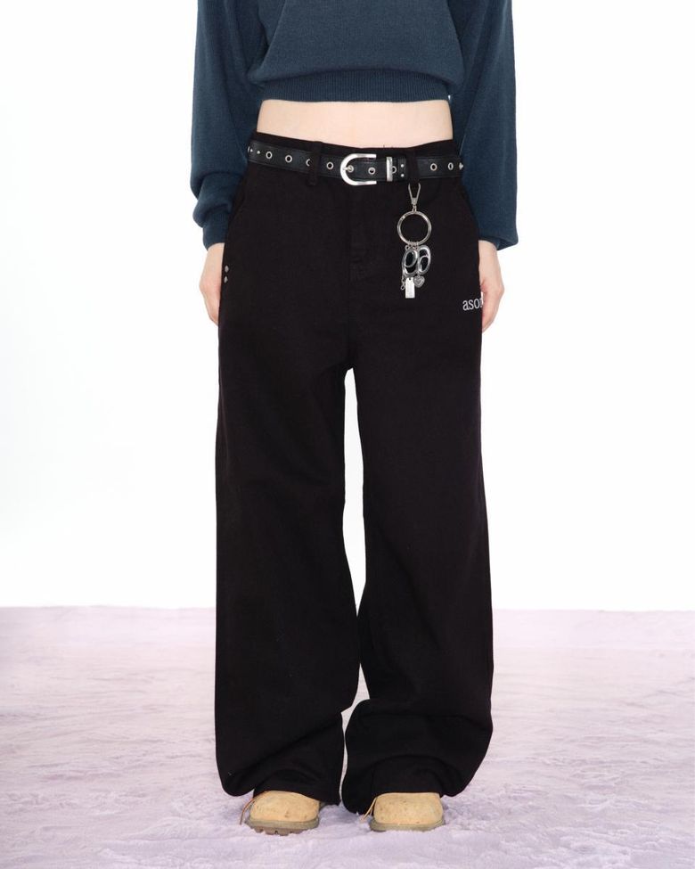 MUSINSA公式 | ASON SMOG WIDE PANTS / BLACK