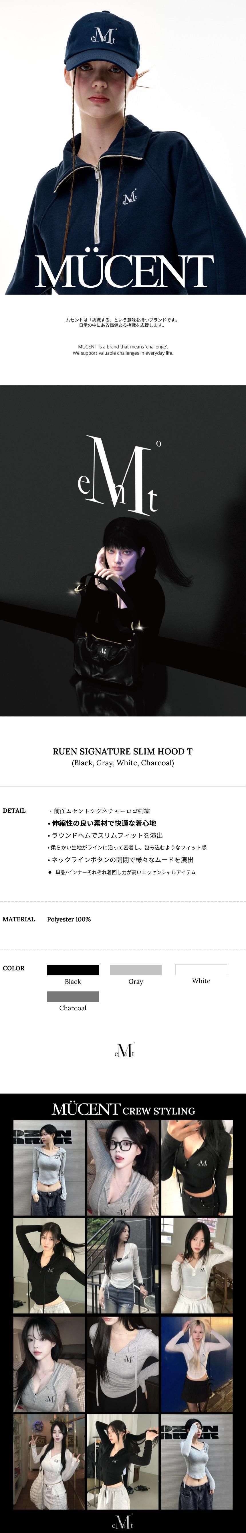 【MUCENT】Luen Signature Slim Hoodieパーカー MUCENT】 Luen Signature Slim Hoodie / 追跡付 (MUCENT/パーカー