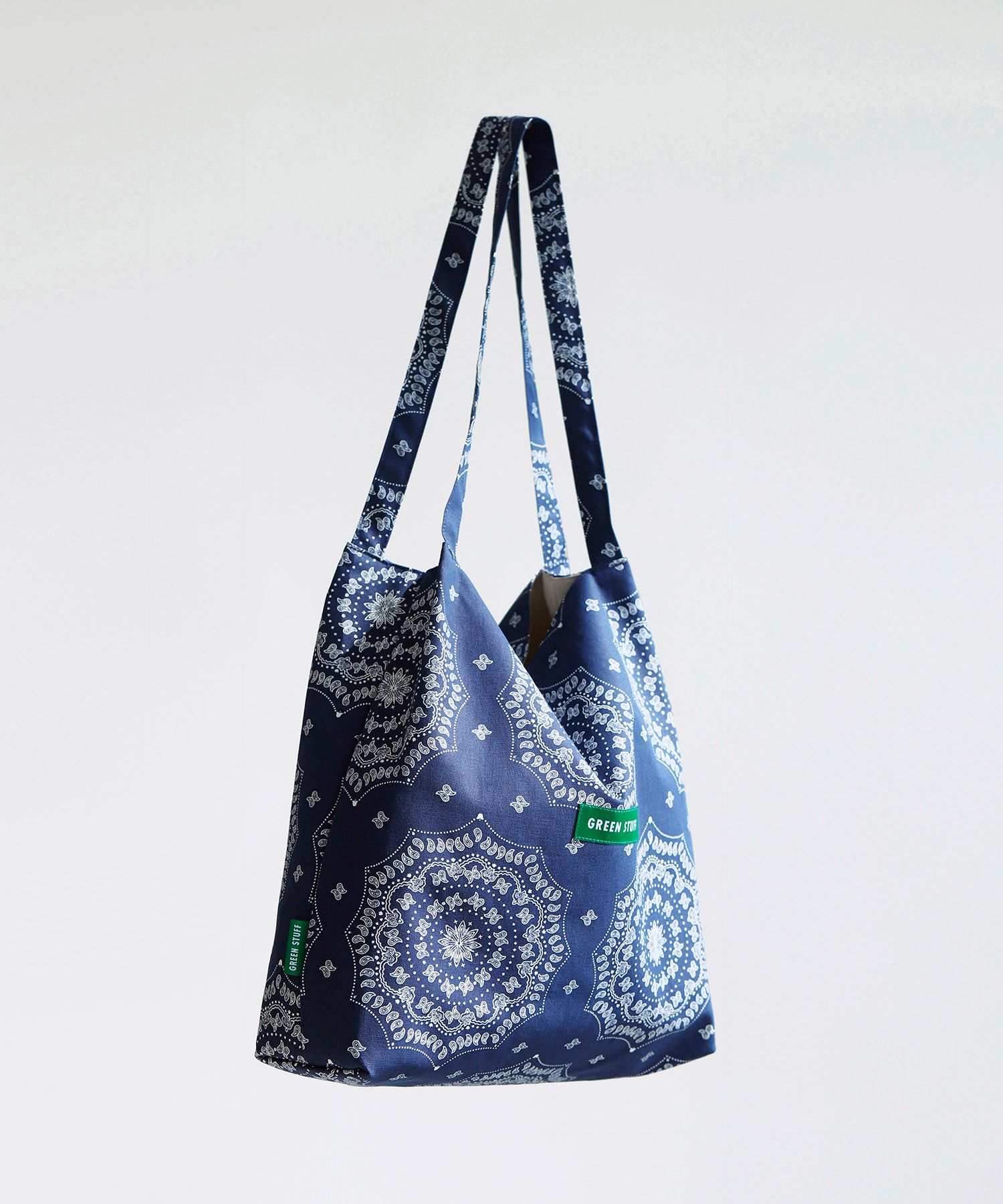 エコバッグ GREEN STUFF Boxy shopper bag 53 paisley eco bag all black MUSINSA | GREEN STUFF Boxy Shopper Bag 53 Paisley Eco Bag