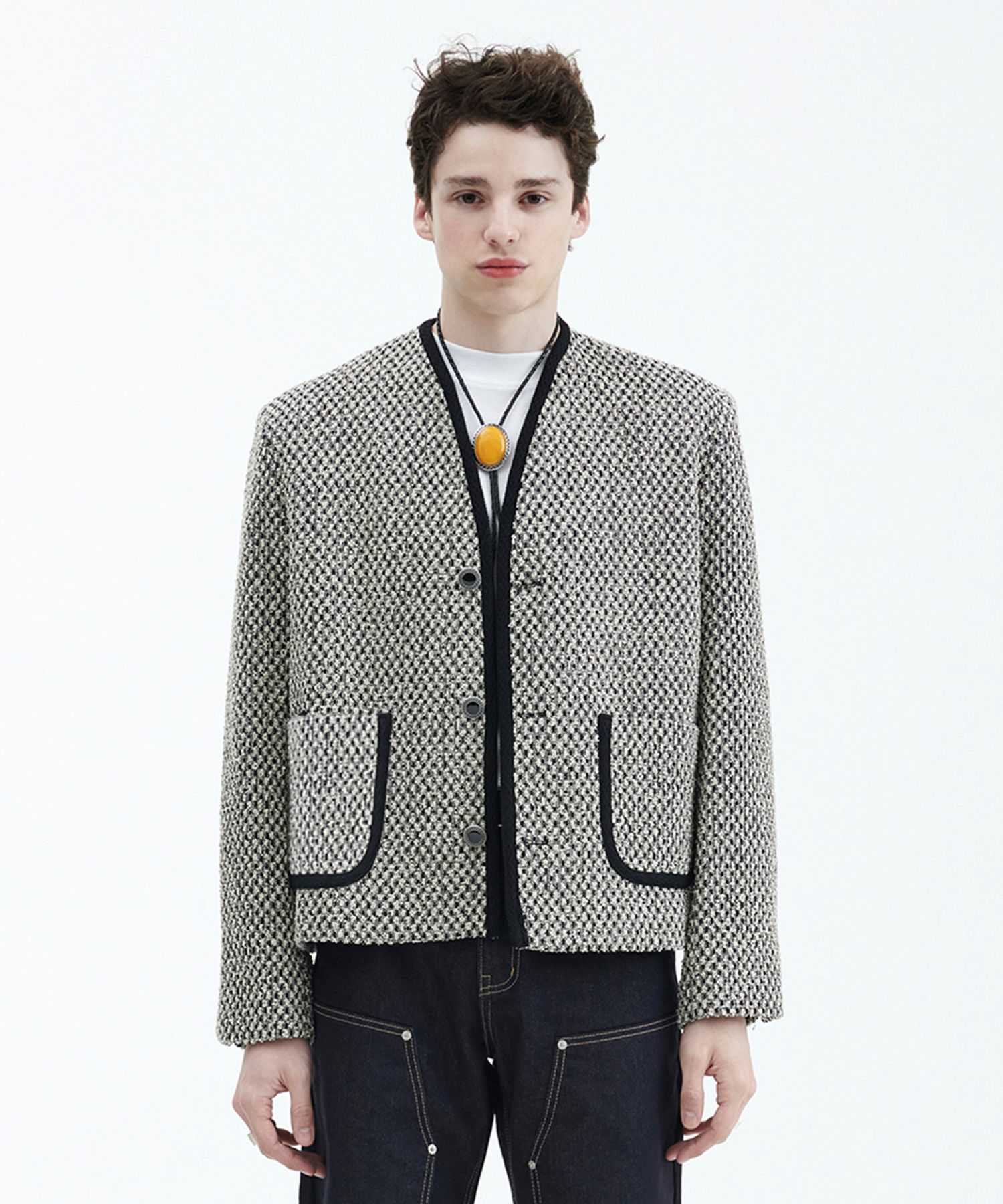 【LA MER MA MAISON】25SS★ LMMM TWEED JACKET MUSINSA | LA MER MA MAISON LMMM Tweed Jacket Mix Beige