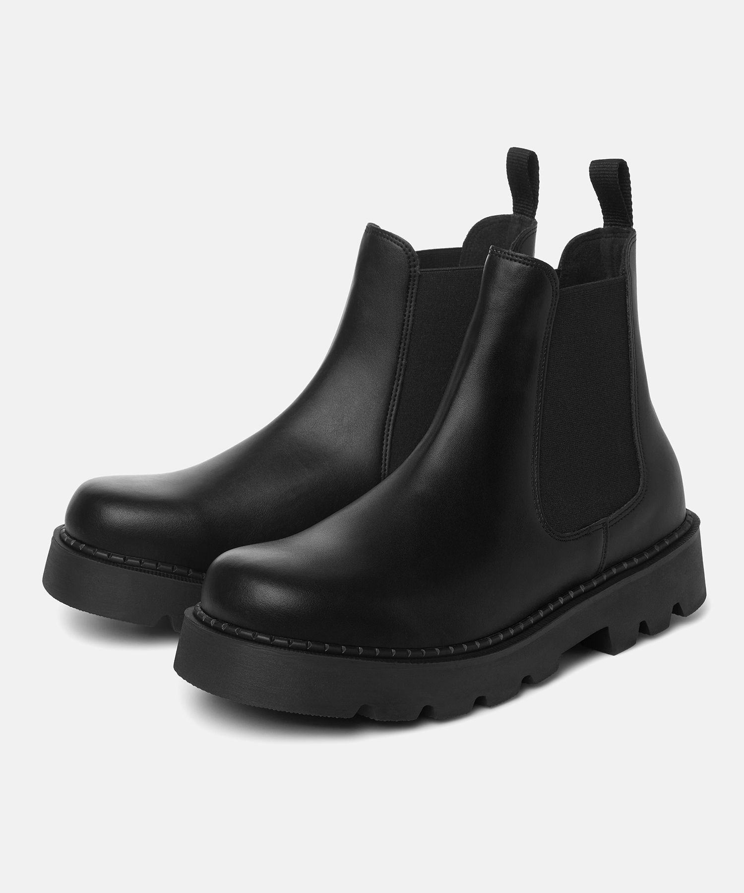 MUSINSA CLAYONG 7cm Square Toe Chunky Sole Chelsea Boots Warren