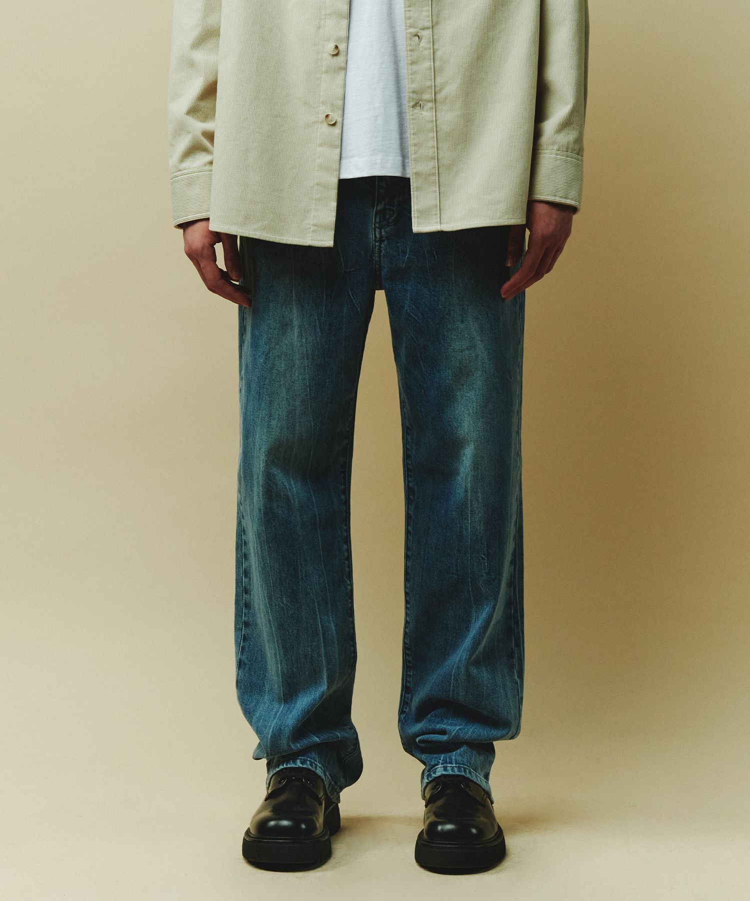 【PLAC】Bleach Flared M63 Mid Blue MUSINSA | PLAC Bleach Straight Denim Pants M63 Mid Blue