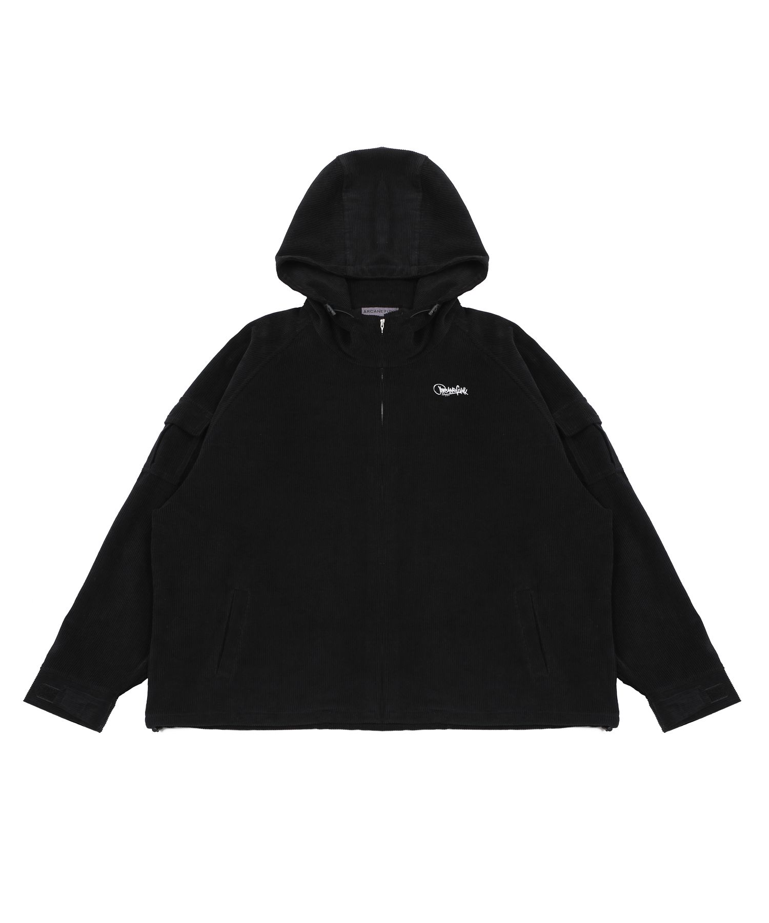 MUSINSA | ARCANE FUNK corduroy hooded jacket black