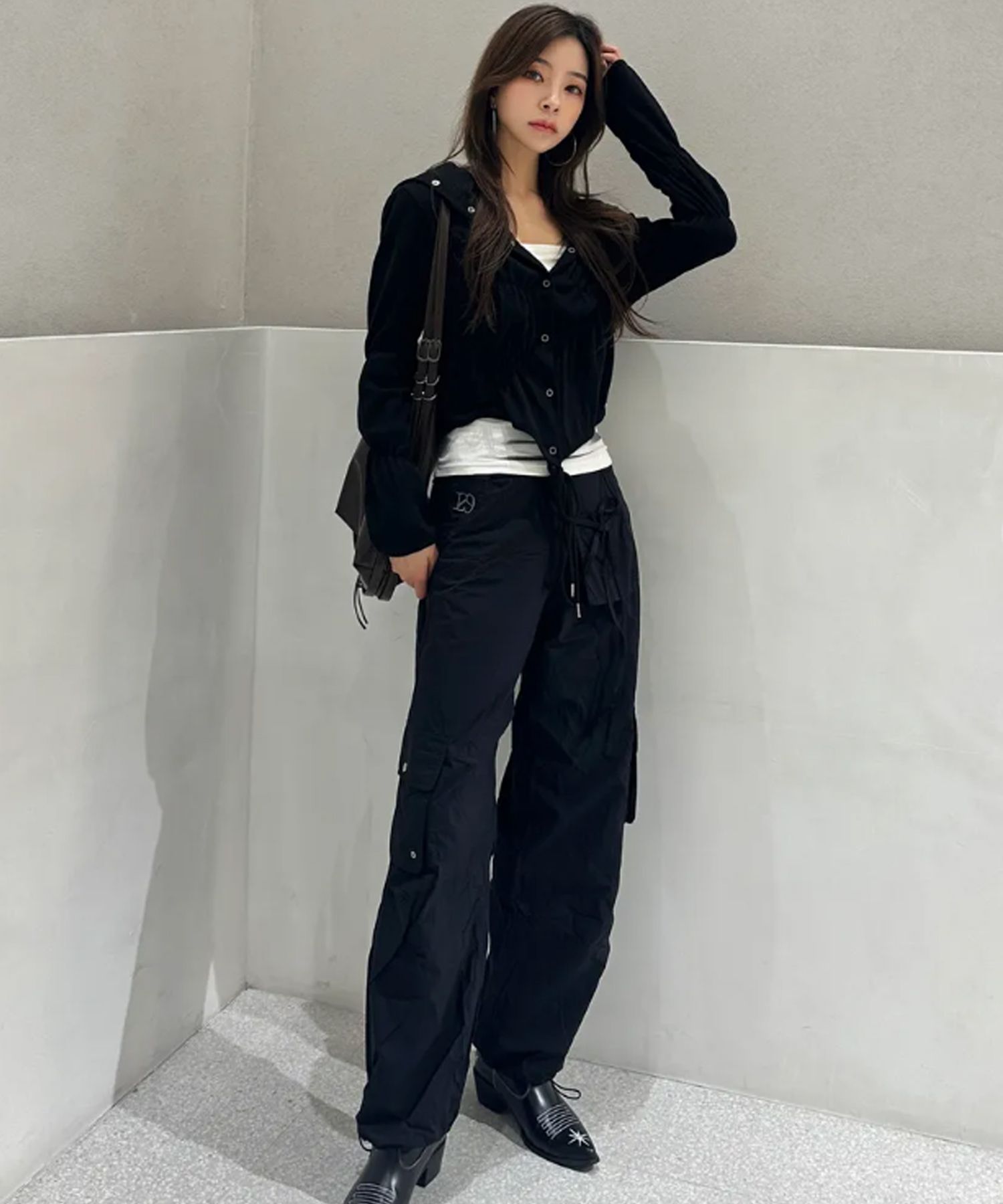 MUSINSA | ILLIGO String Cargo Banding Pants Brown