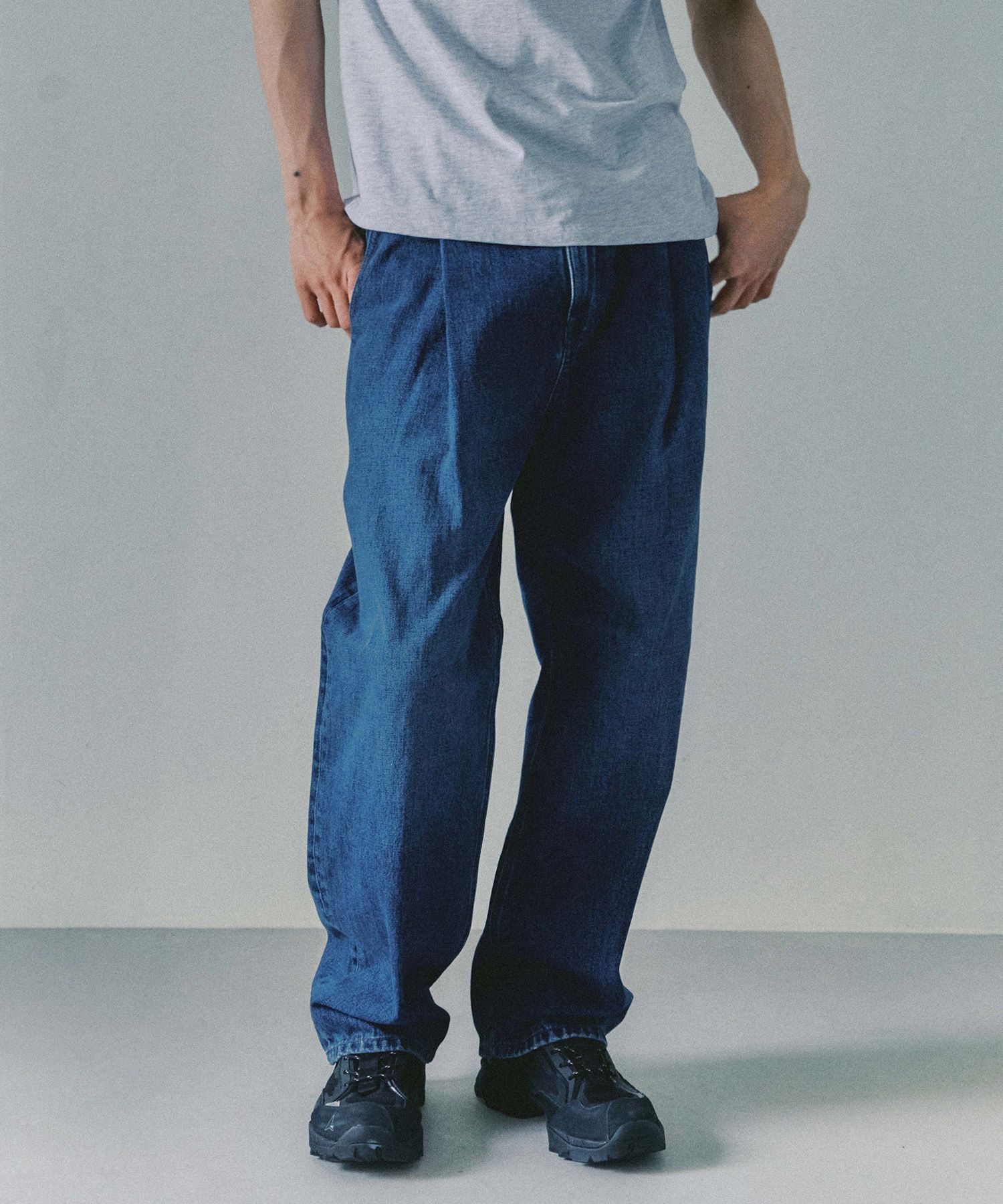 【2plan】Again one tuck denim pants MUSINSA | PLAC One-tuck wide P57 washed denim pants