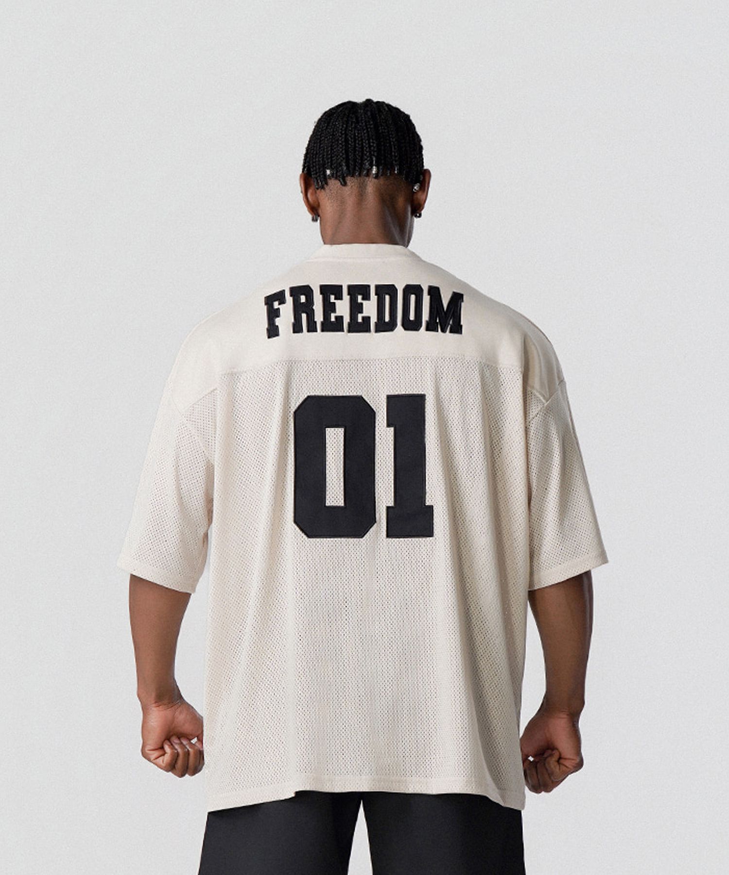 MUSINSA | FREEDOM Mesh Rugby Jersey (Cream)