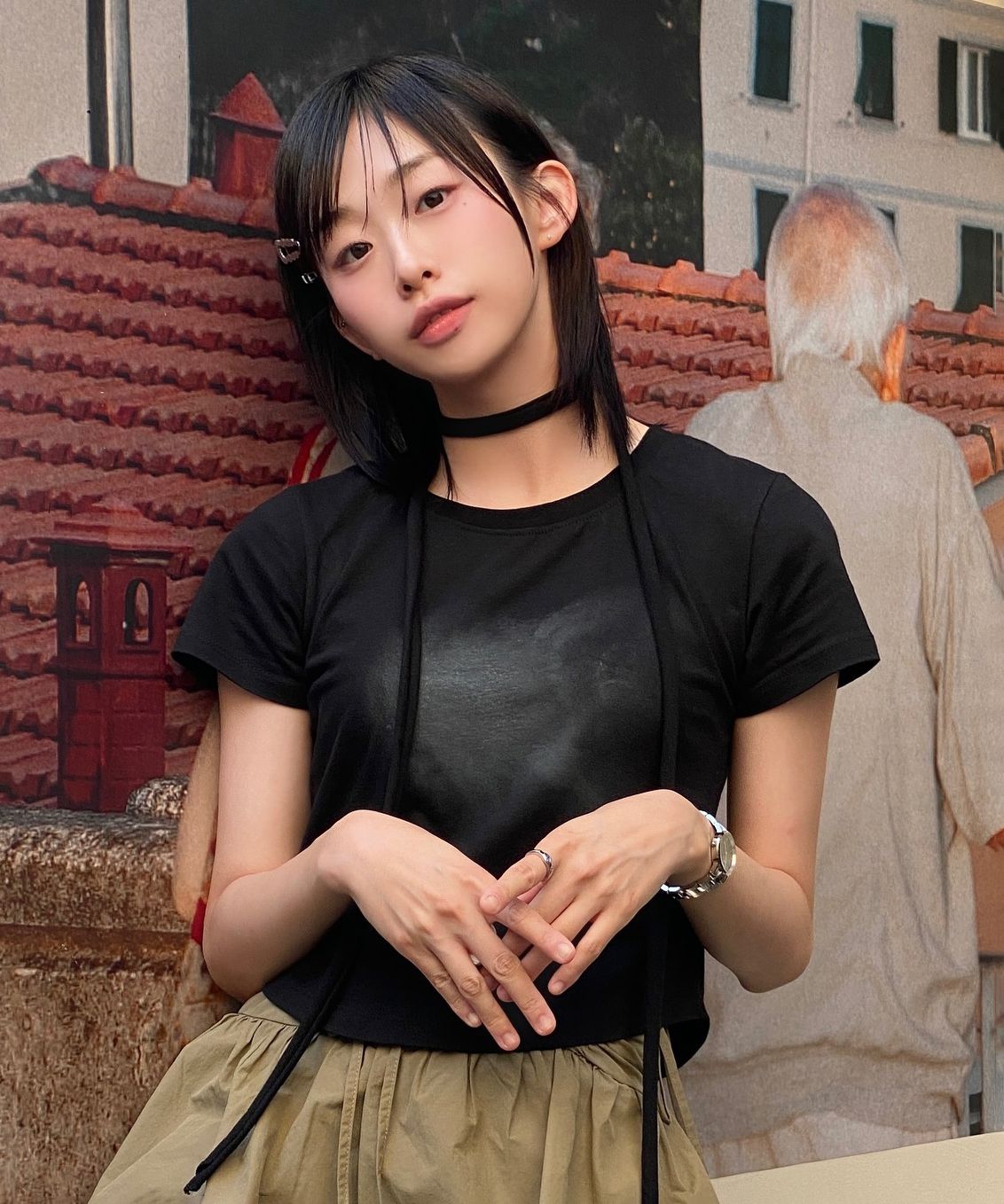 FLARE UPトップス　ブラック　musinsa ブルゾン　韓国 Never mind the XU / Chikashitsu+（ネバーマインド ザ エックス