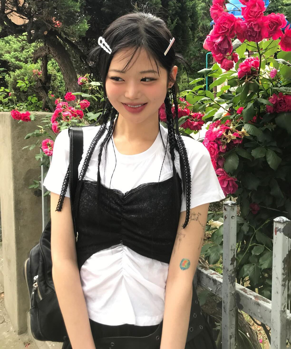 MUSINSA | FLAREUP Bustier Layered T-Shirt (FL-122_White&Black)