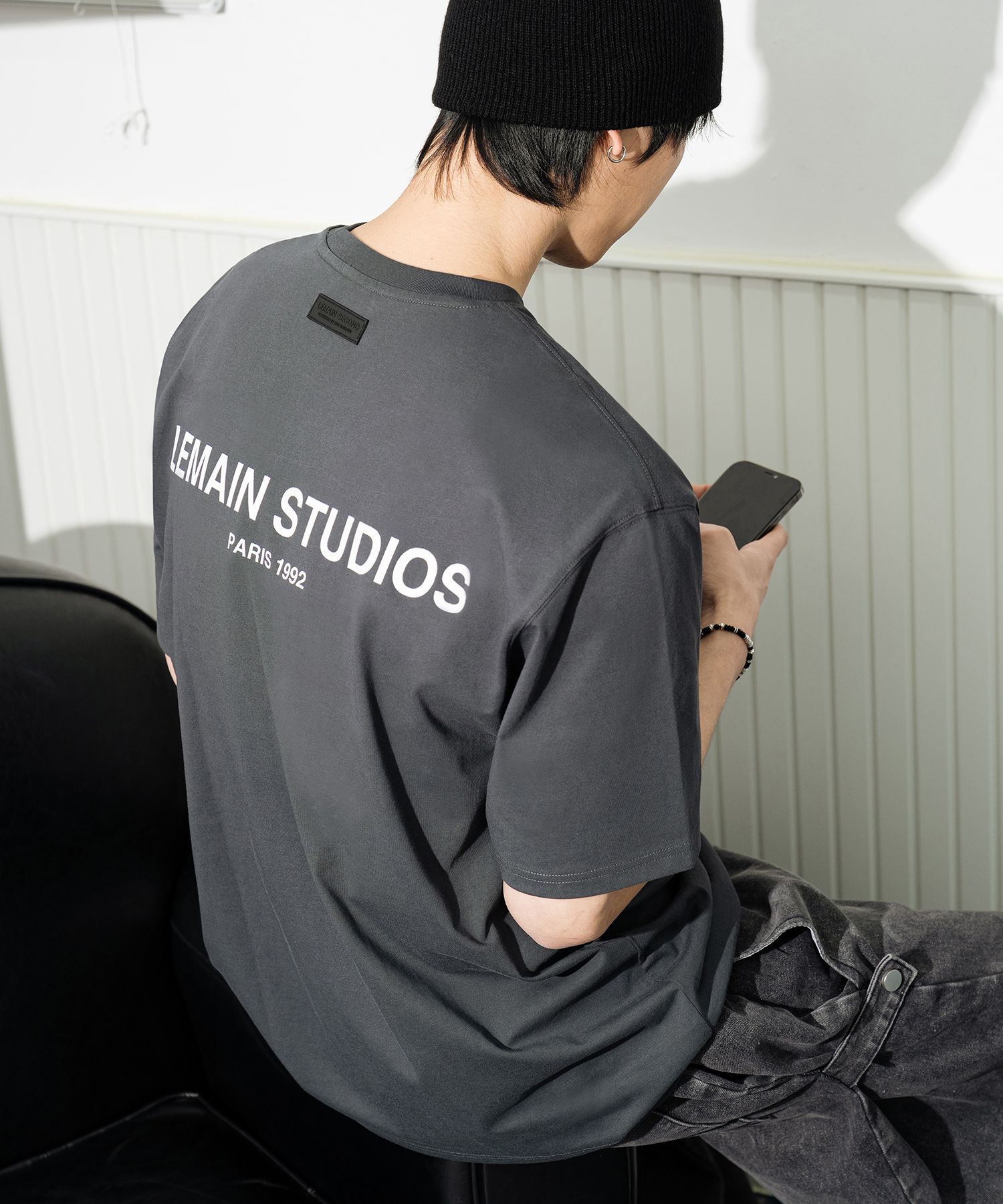 MUSINSA | LEMAIN SECOND Back Point Studio Oversized Fit Short