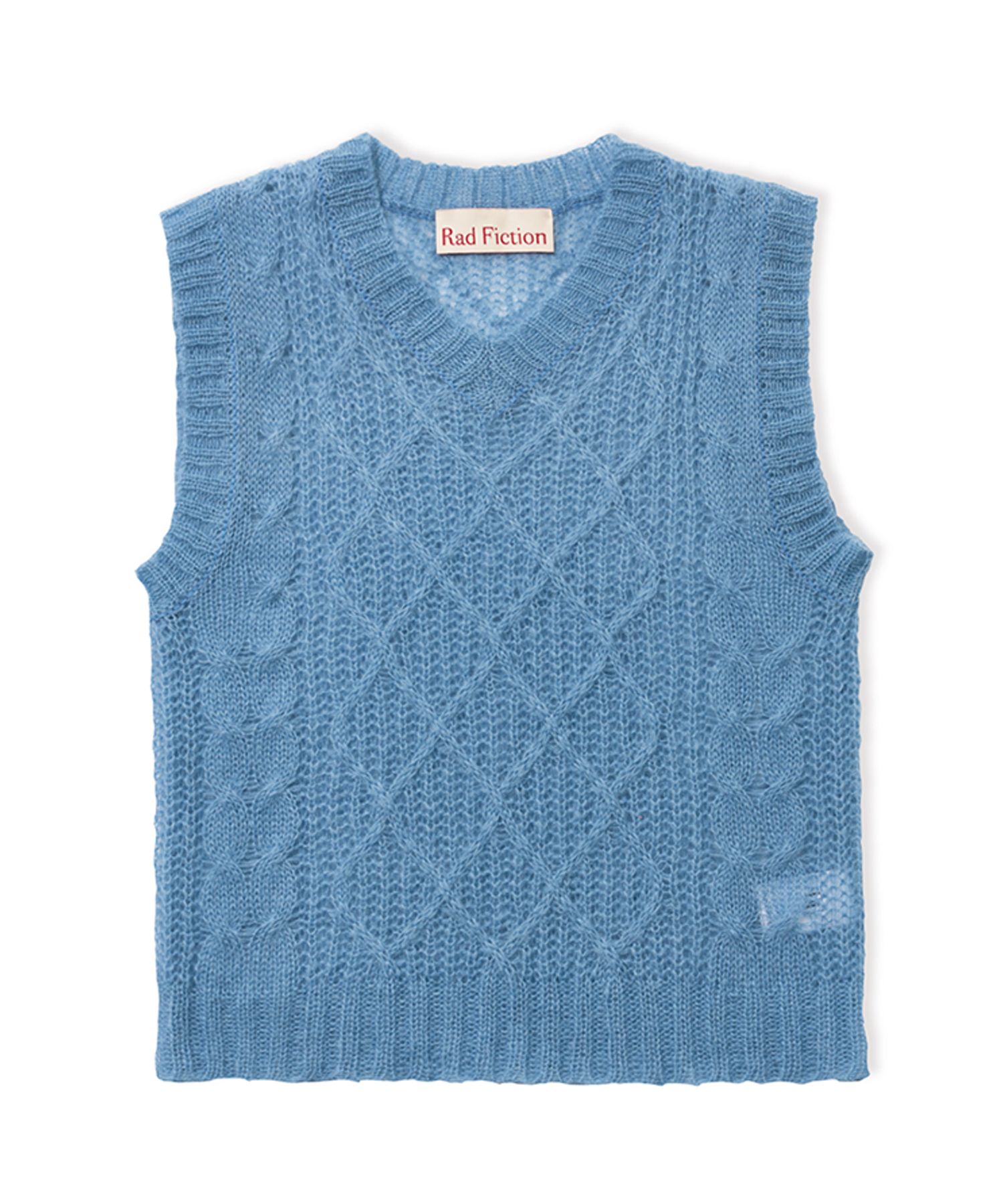 トップス archive GOOD ENOUGH Fisherman Knit Vest MUSINSA | RAD FICTION DOHERTY FISHERMAN CABLE KNIT VEST / PALE BLUE