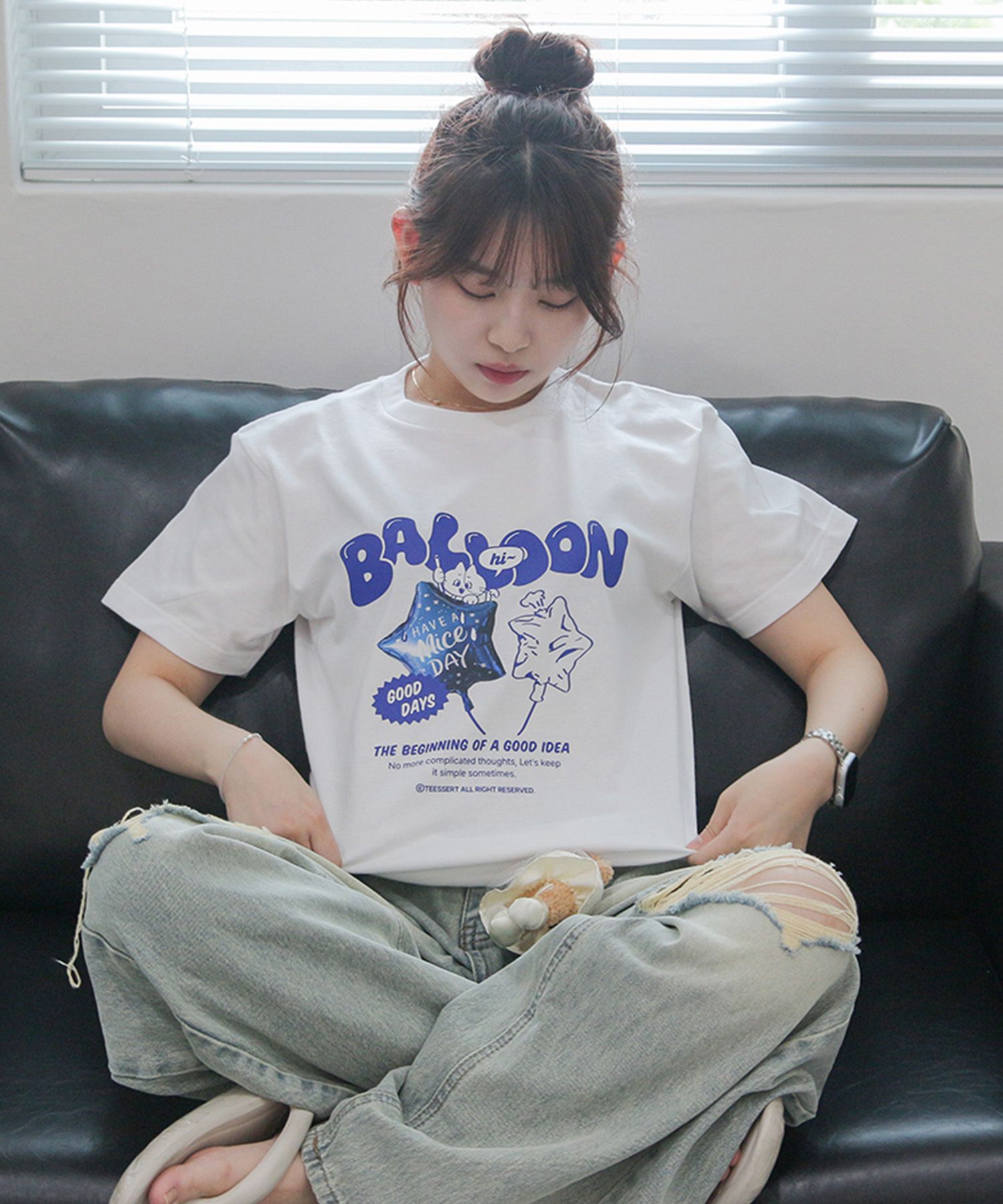 MUSINSA公式 | TEESSERT バルーンプリントベーシック綿半袖Tシャツ 