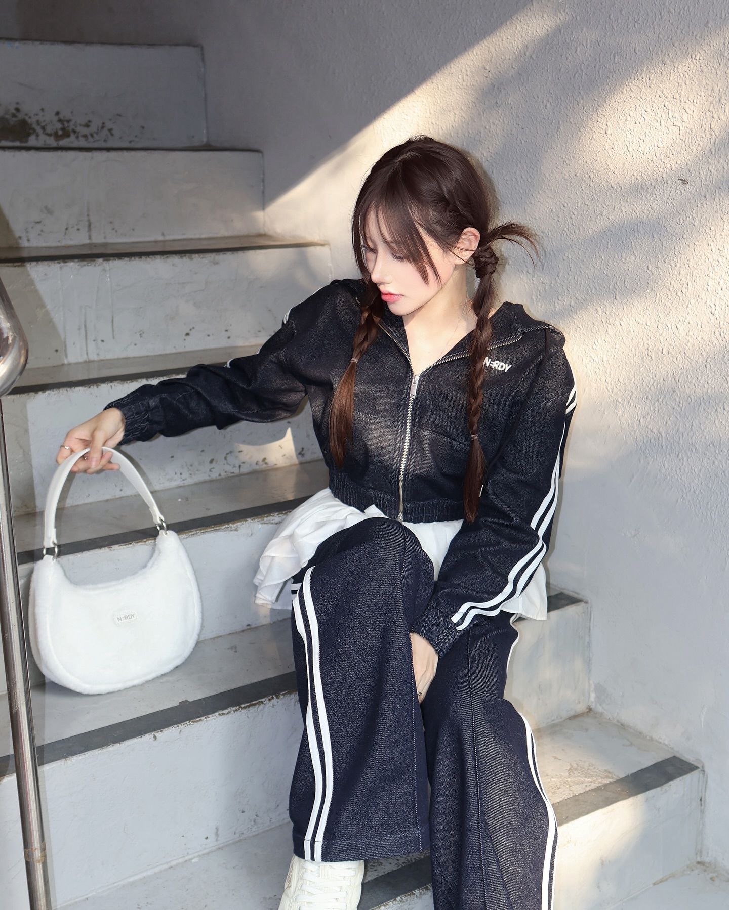 MUSINSA公式 | NDY (nerdy) Womens Denim Hoodie Track Top