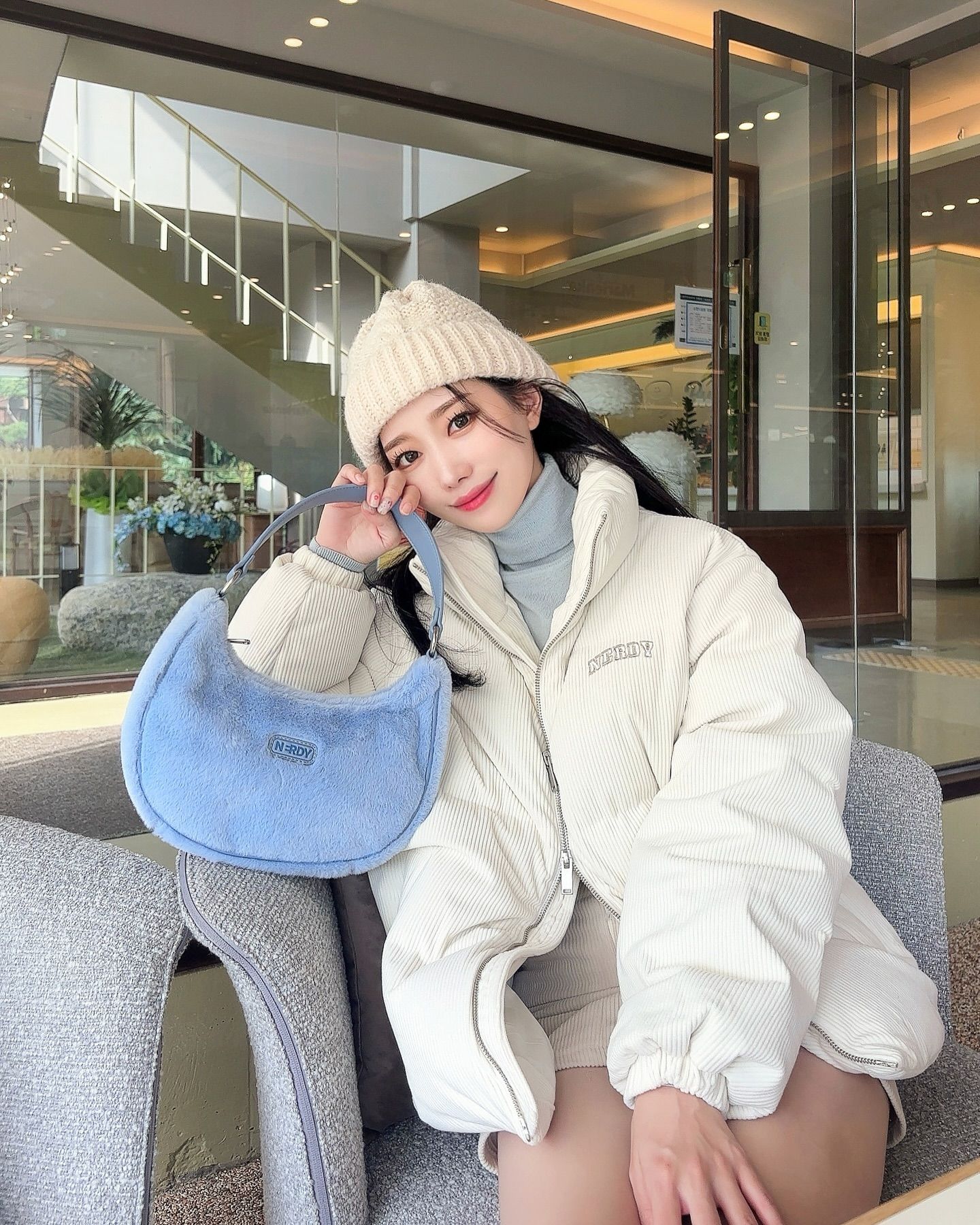 MUSINSA | NDY Corduroy down jacket ivory