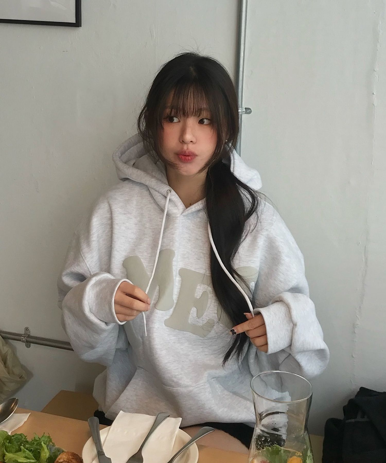 MUSINSA公式 | AMES-WORLDWIDE BIG TYPO HOODIE GREY