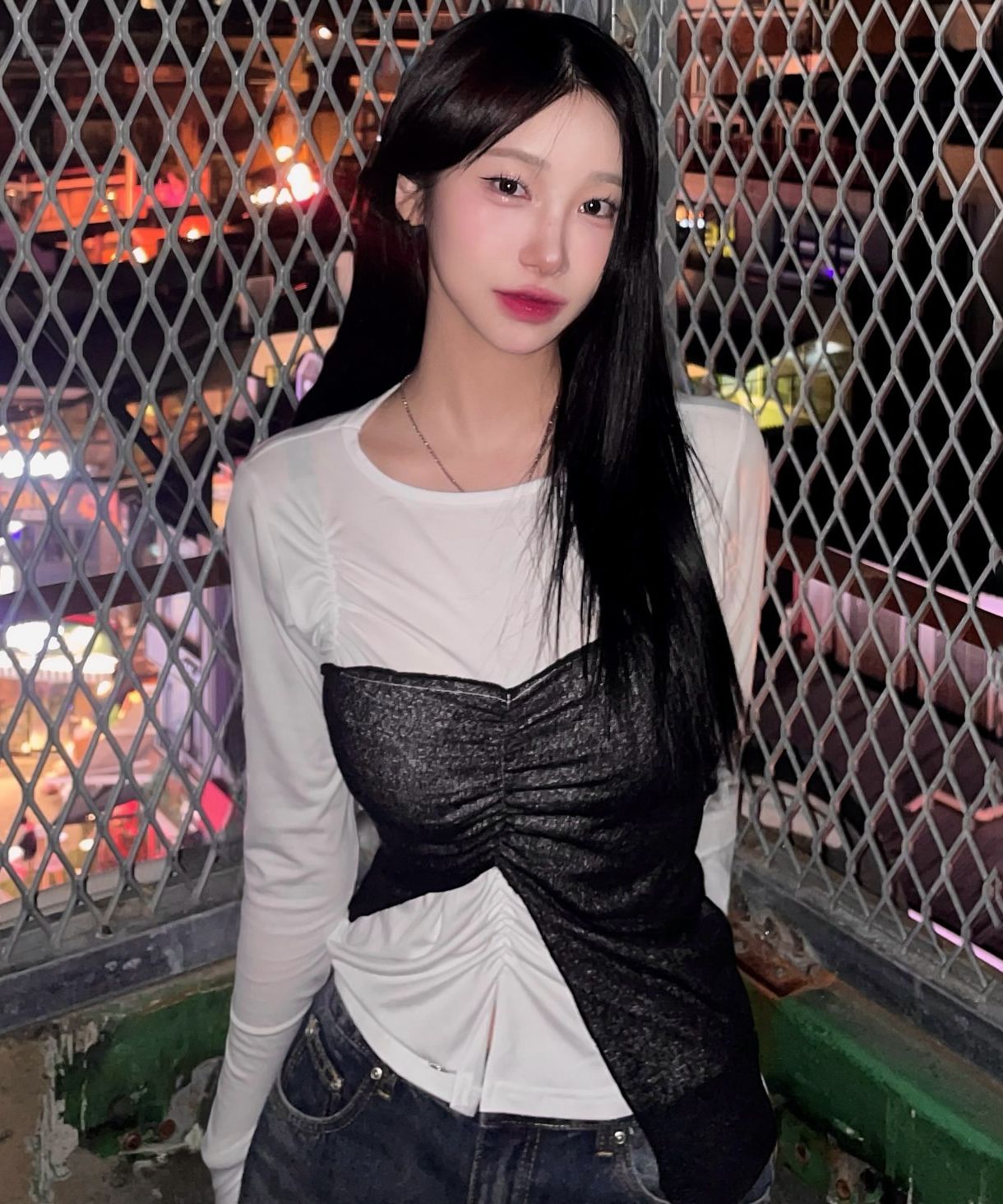 タンクトップ VOLUME FLARE BUSTIER MUSINSA | FLAREUP Bustier Layered Long Sleeve (FL-152_White)